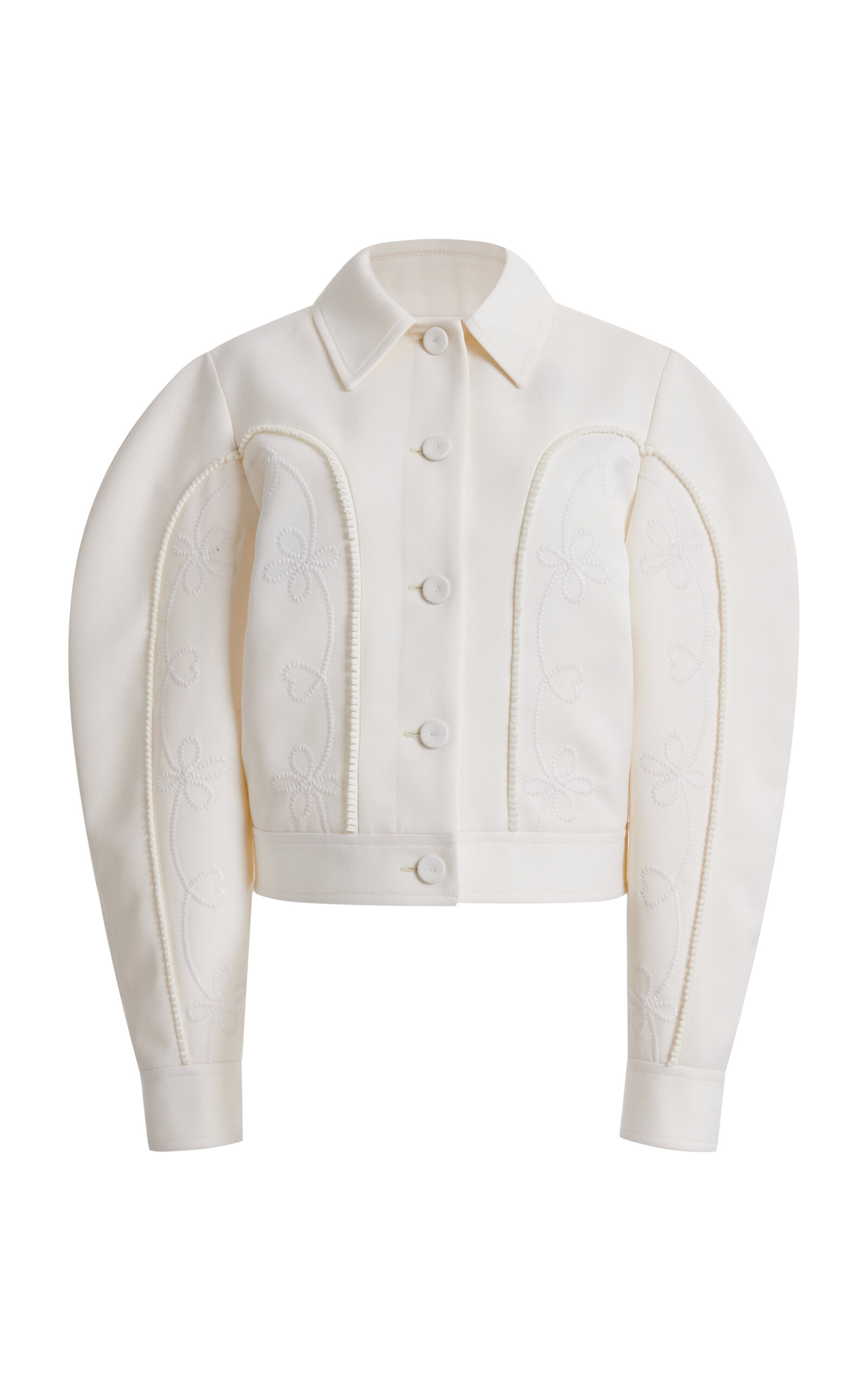 Chloé Embellished Virgin Wool Jacket In White