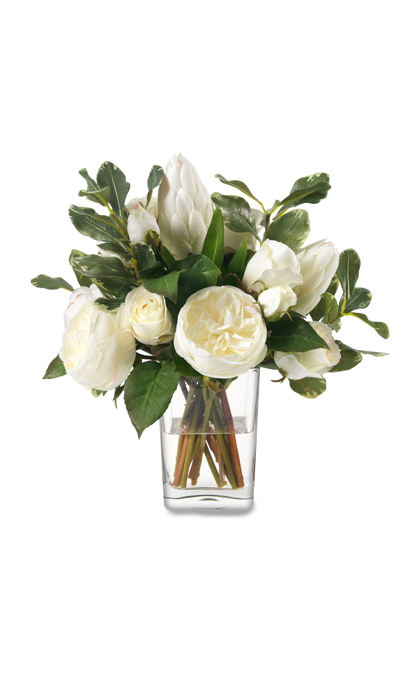 Diane James Designs White Protea and Roses - White