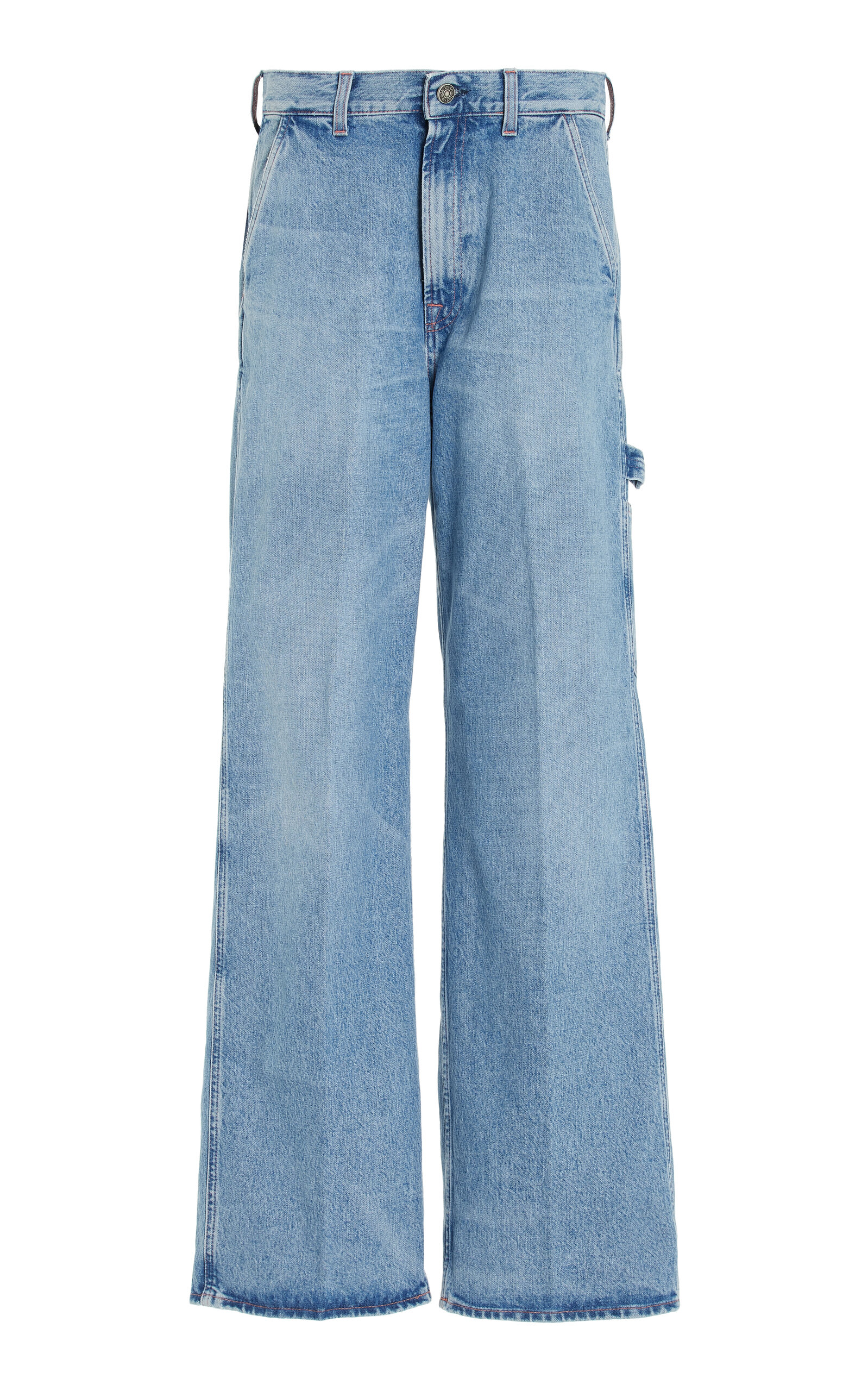 Ko-Work Rigid Low-Rise Wide-Leg Cargo Jeans