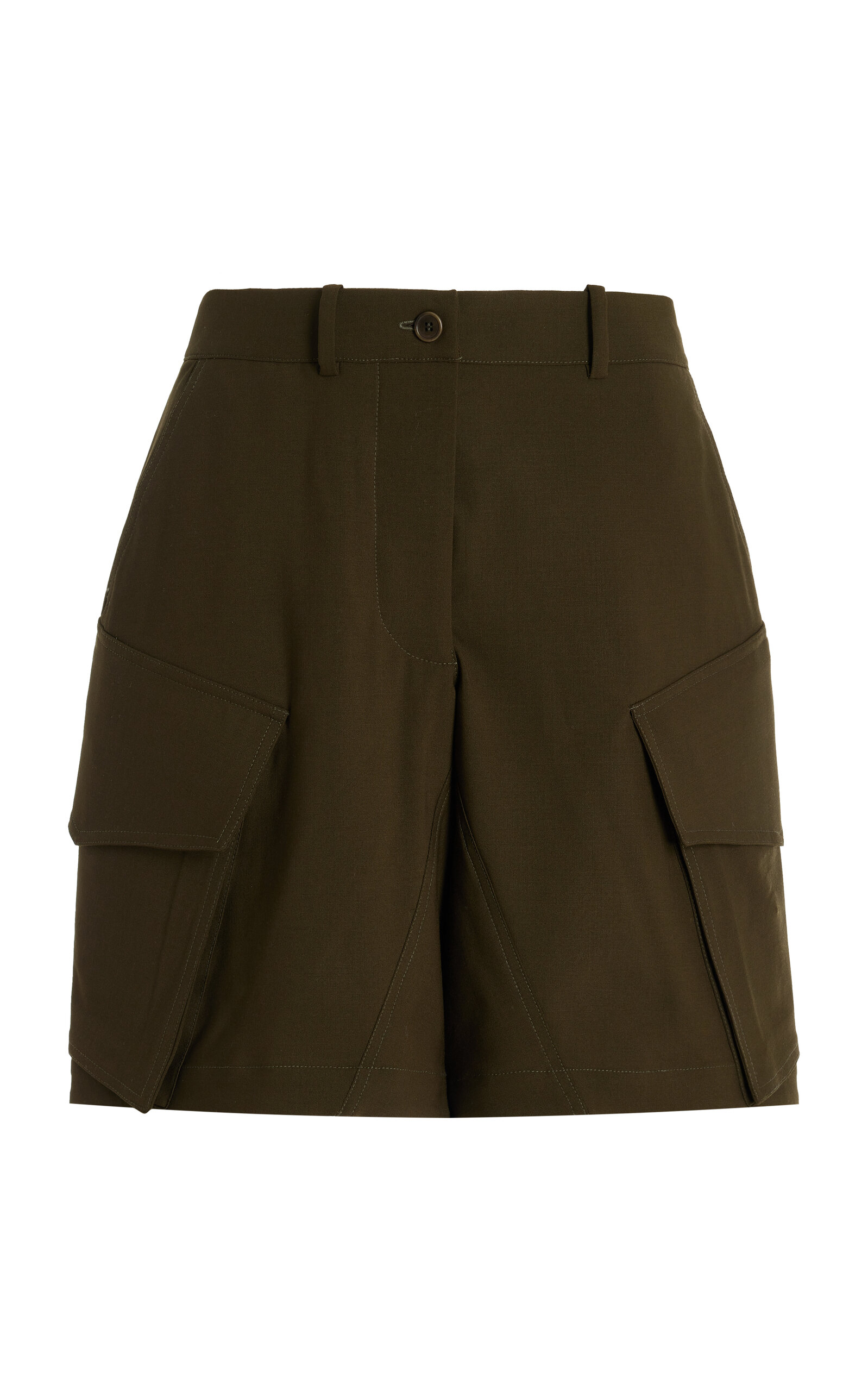 Tailored Stretch-Wool Cargo Shorts