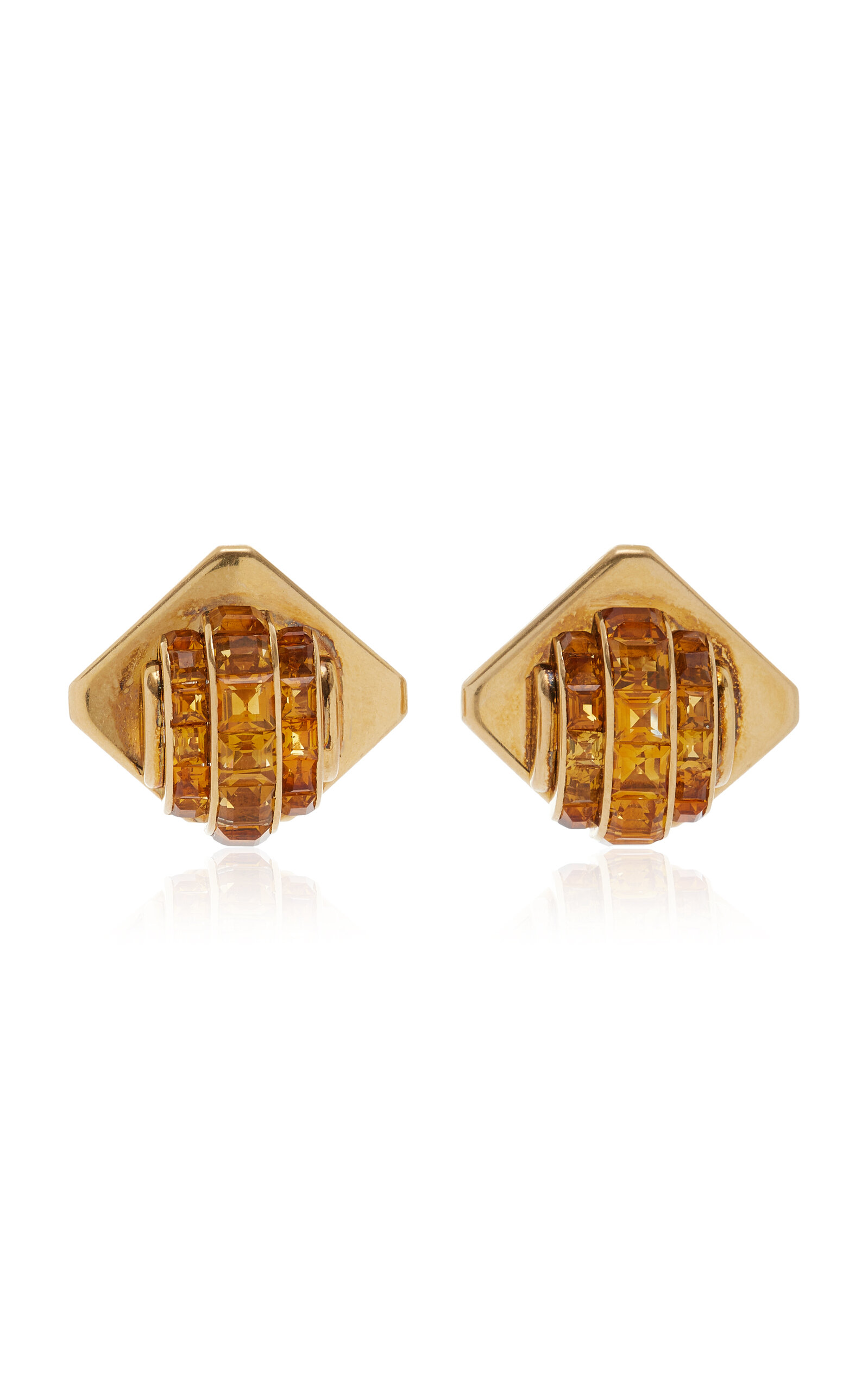 One-of-a-Kind 18K Yellow Gold Citrine Cartier Earrings