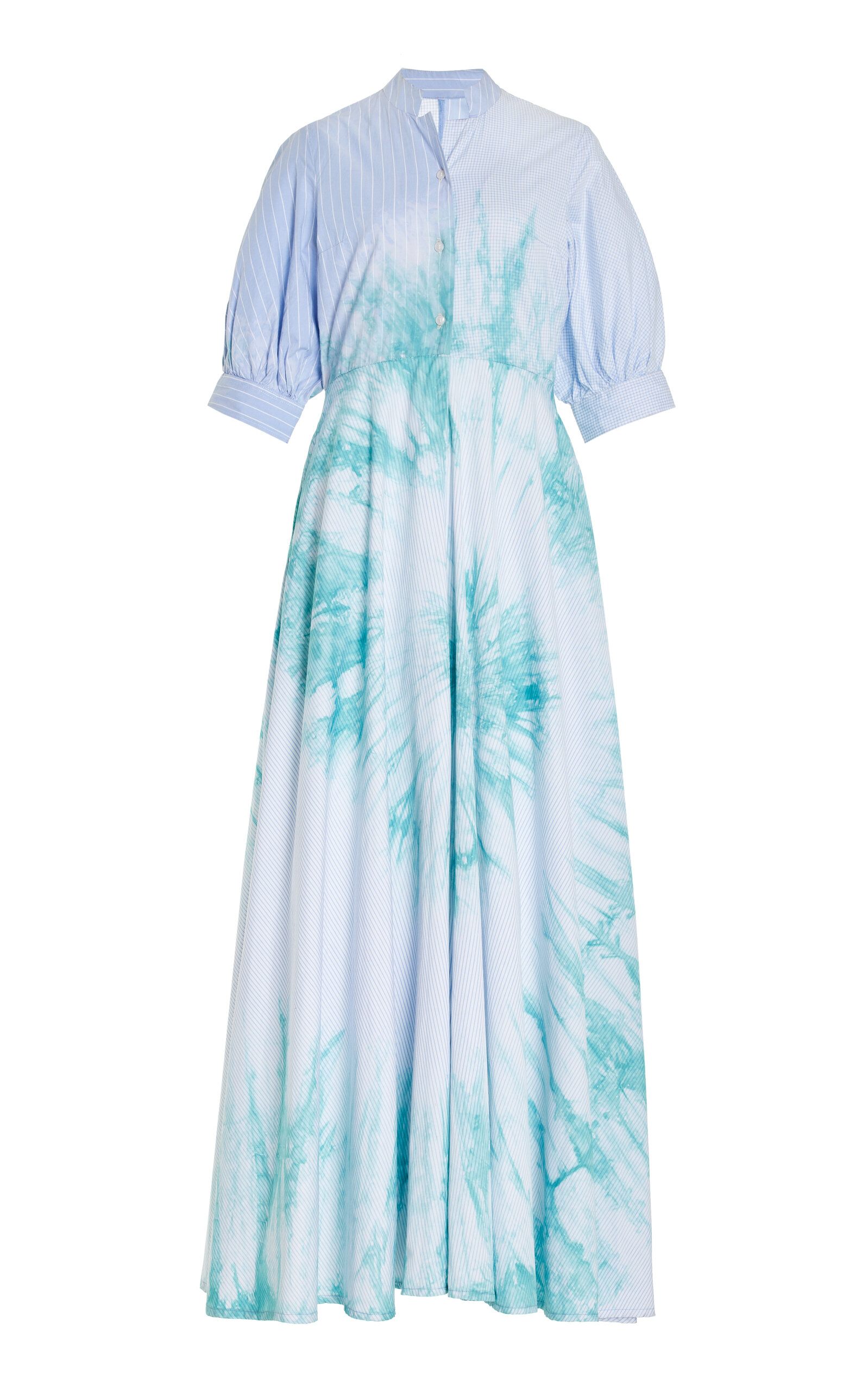 Shop Busayo Dayo Tie-dyed Cotton Maxi Dress In Green