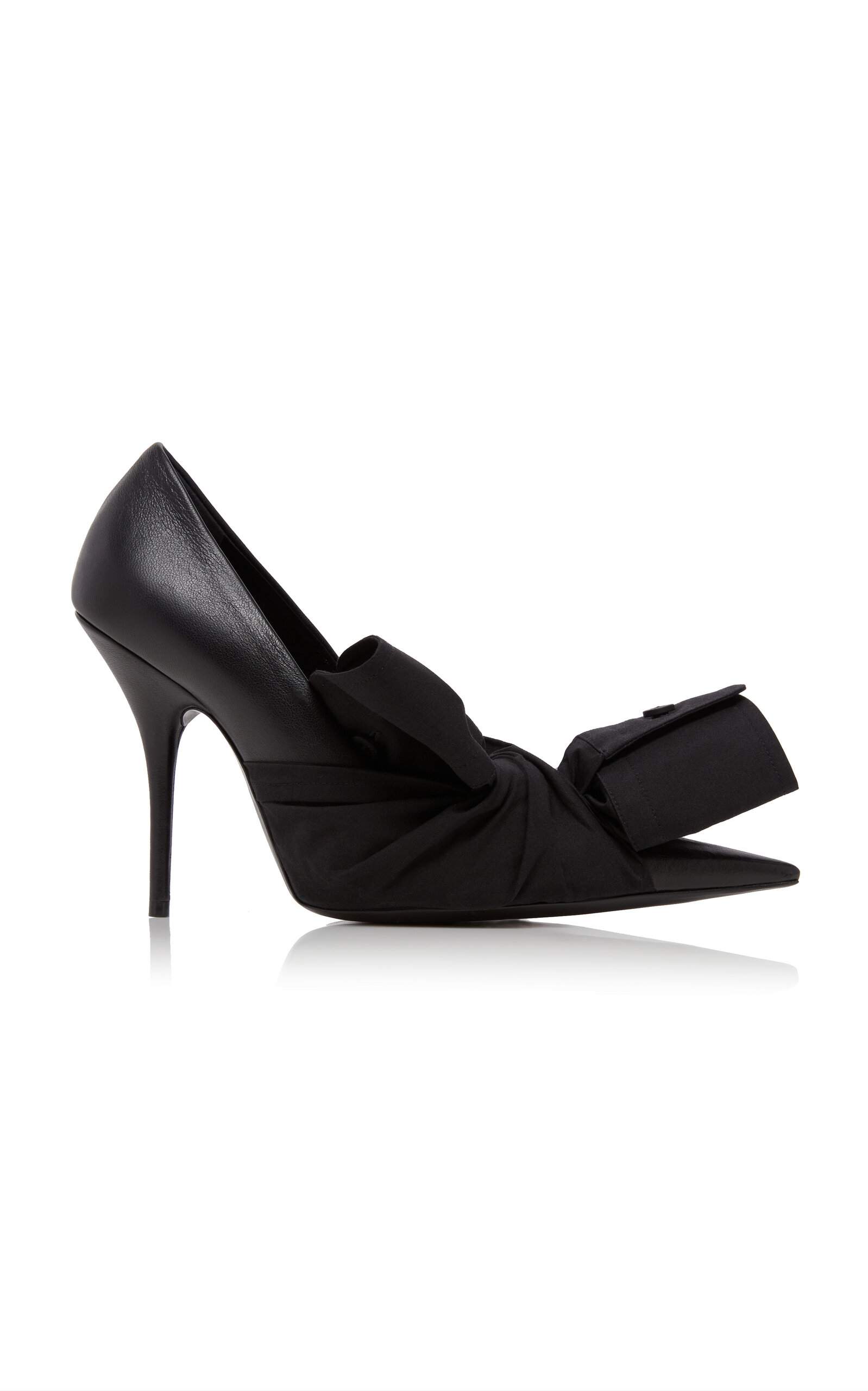 Shop Balenciaga Knife Bow-detailed Leather Pumps In Black