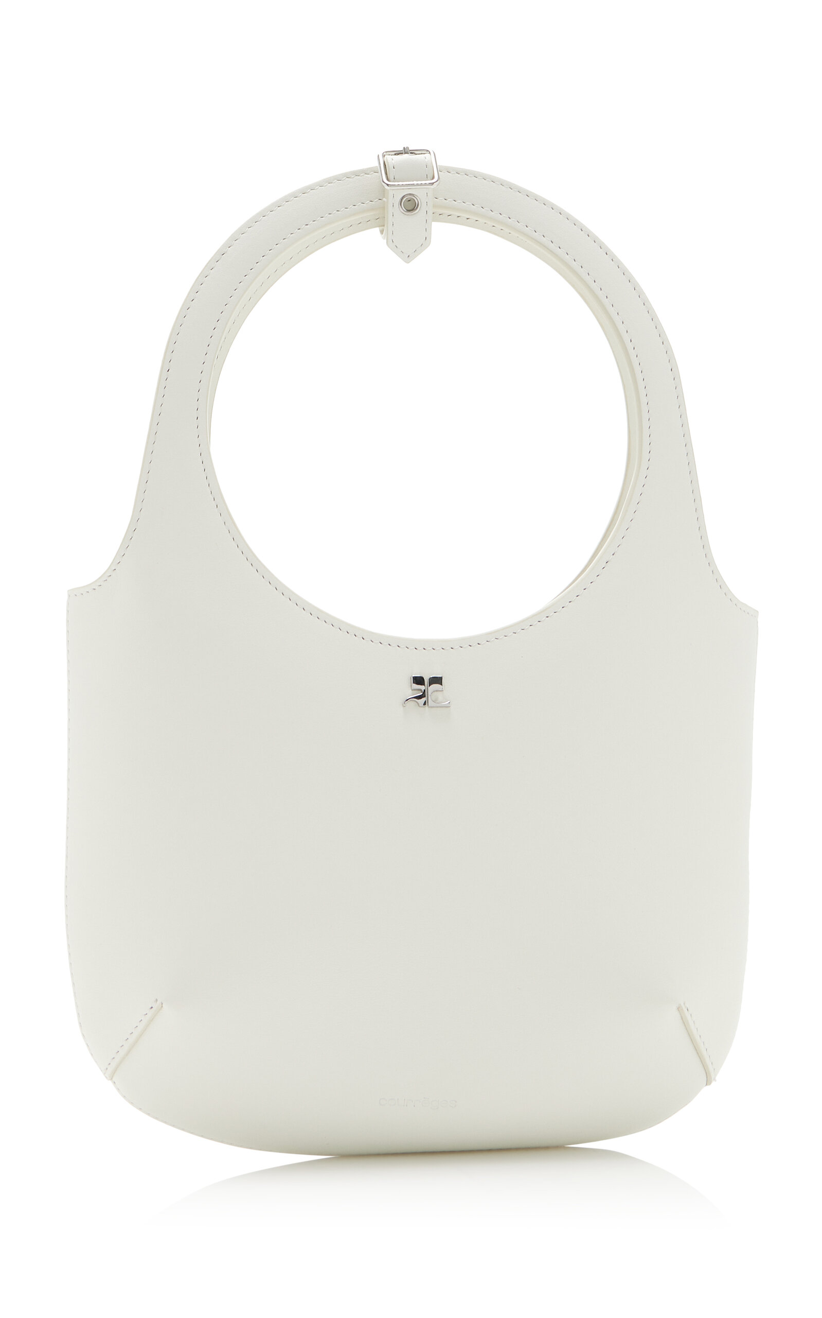 Courrèges Holy Leather Top Handle Bag - White - OS