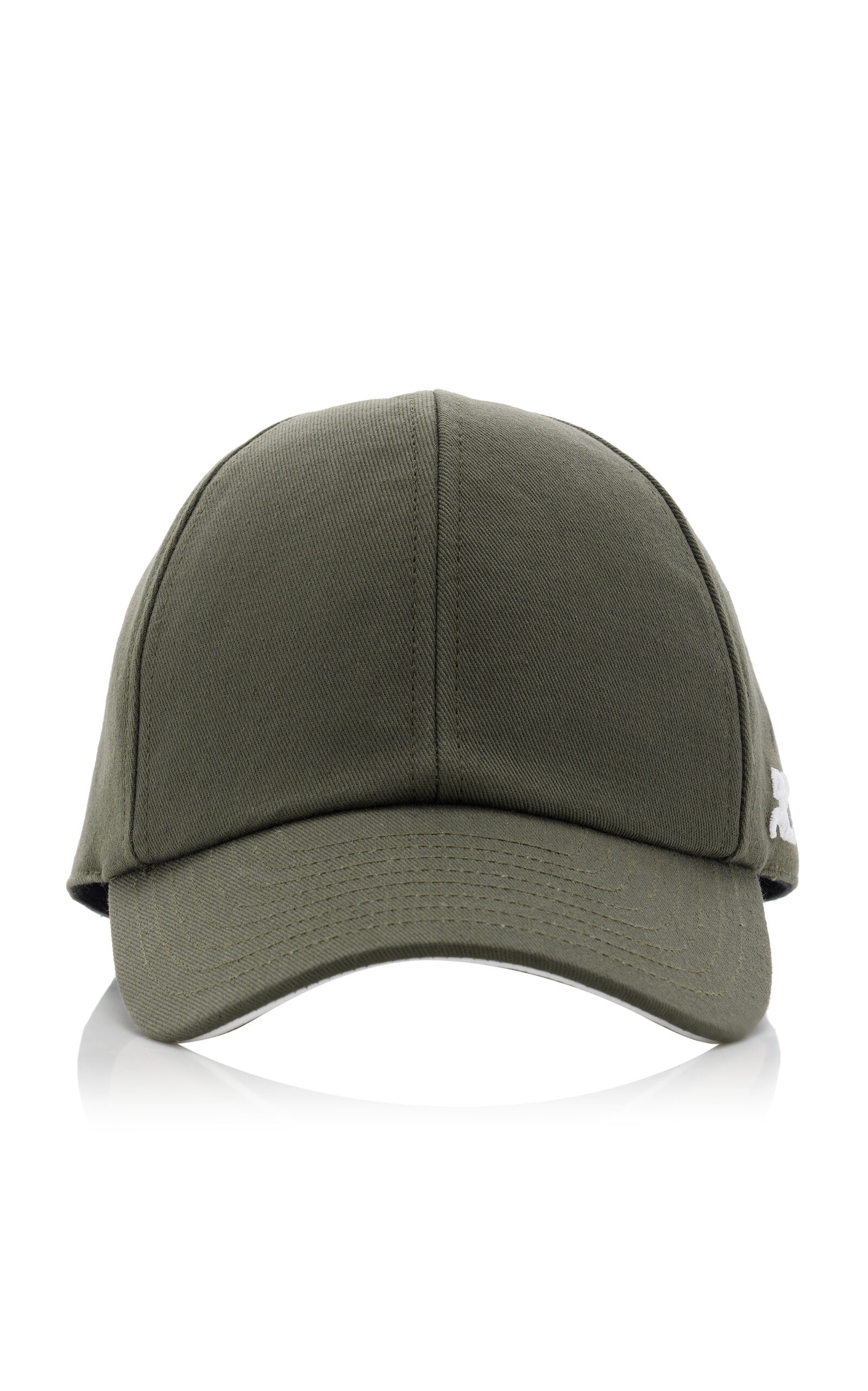 Shop Courrèges Embroidered Cotton Baseball Cap In Green