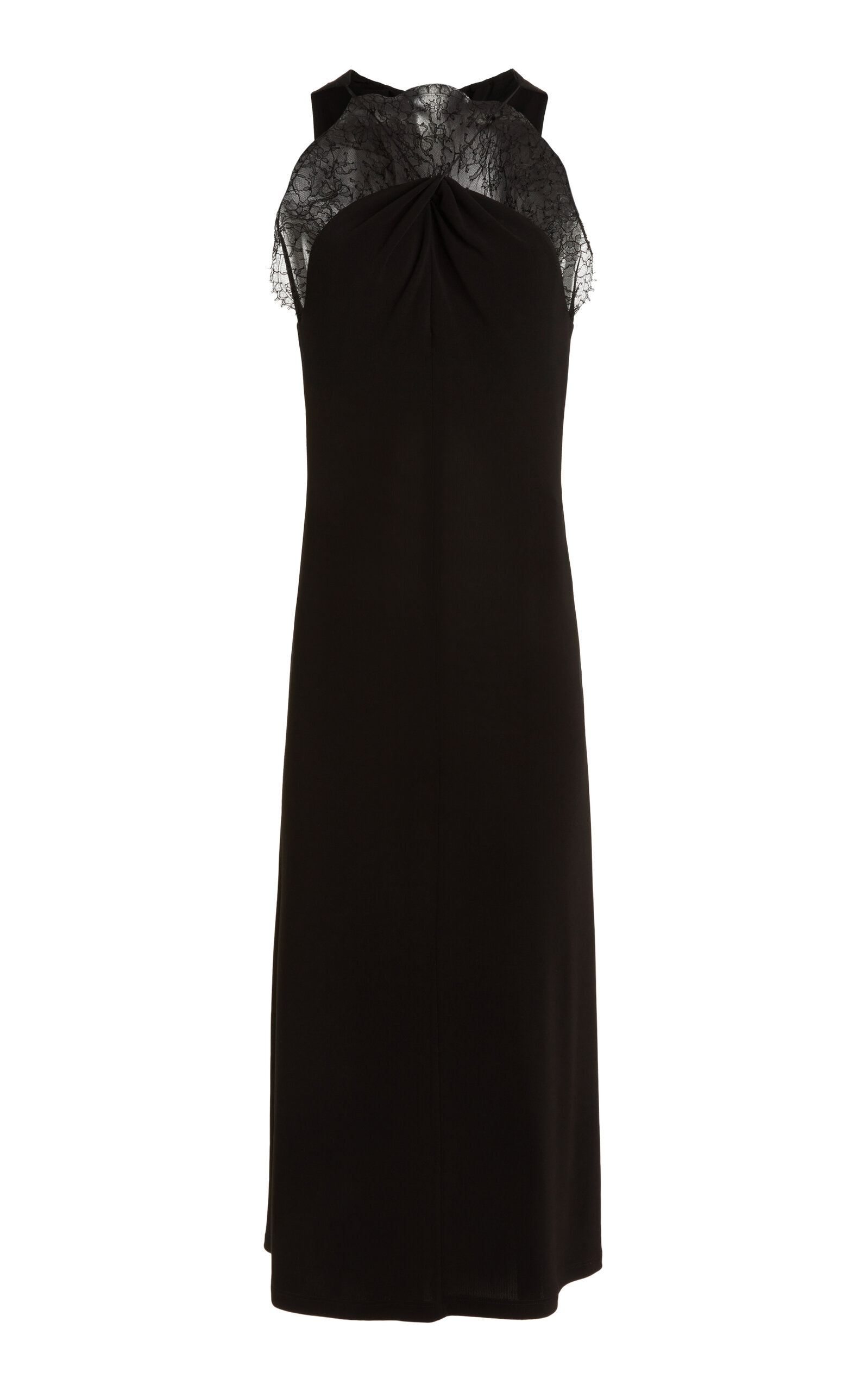 Givenchy Lace-Detailed Crepe Midi Dress - Black