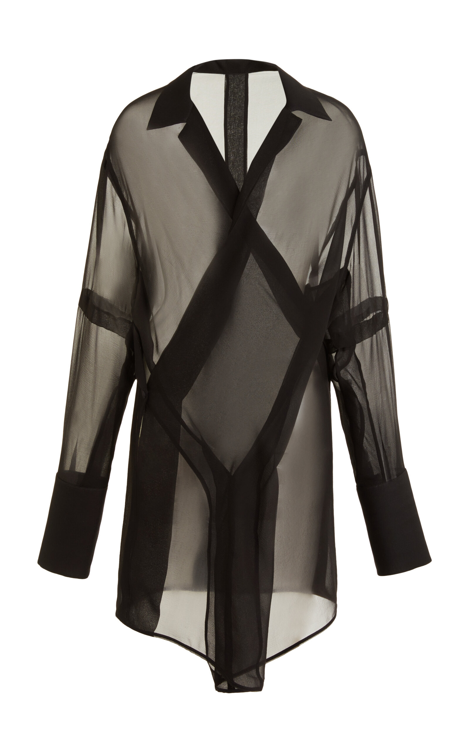 Givenchy Draped Silk Wrap Shirt - Black
