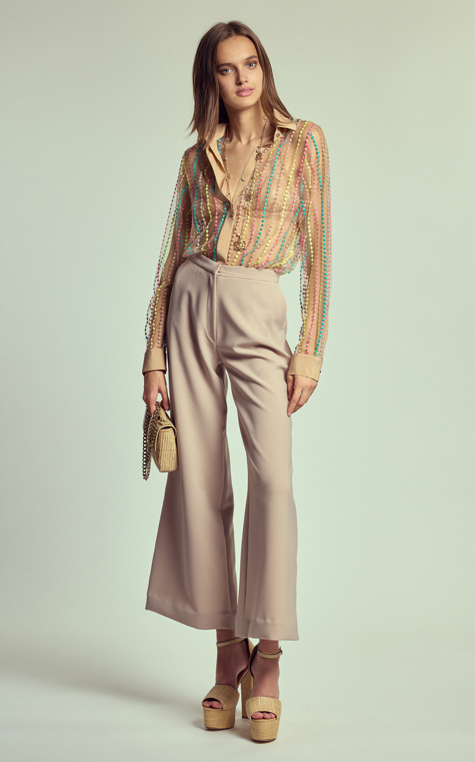 Elie Saab High-rise Cady Wide-leg Pants In Neutral