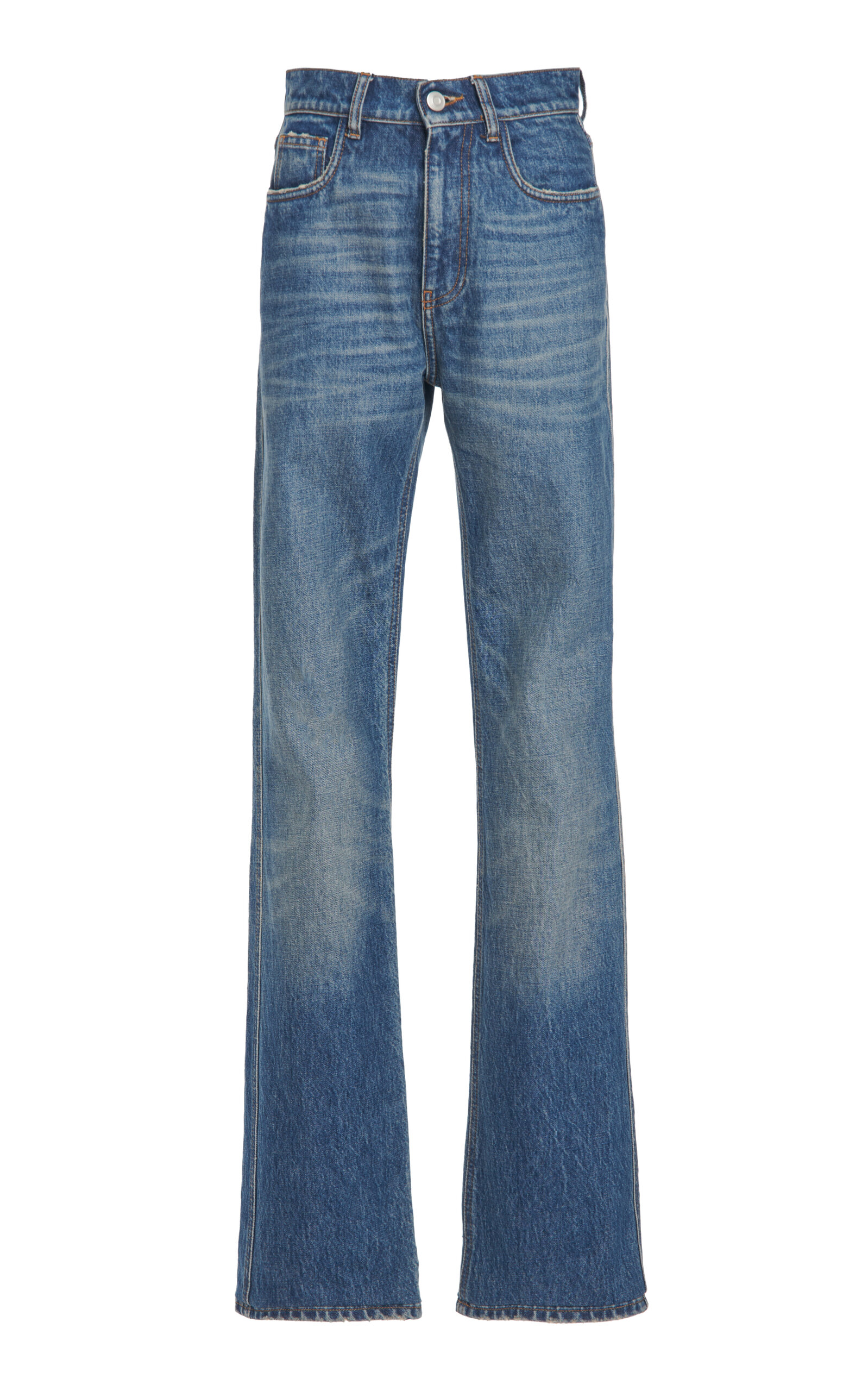 Shop Coperni Mid-rise Straight-leg Jeans In Medium Wash