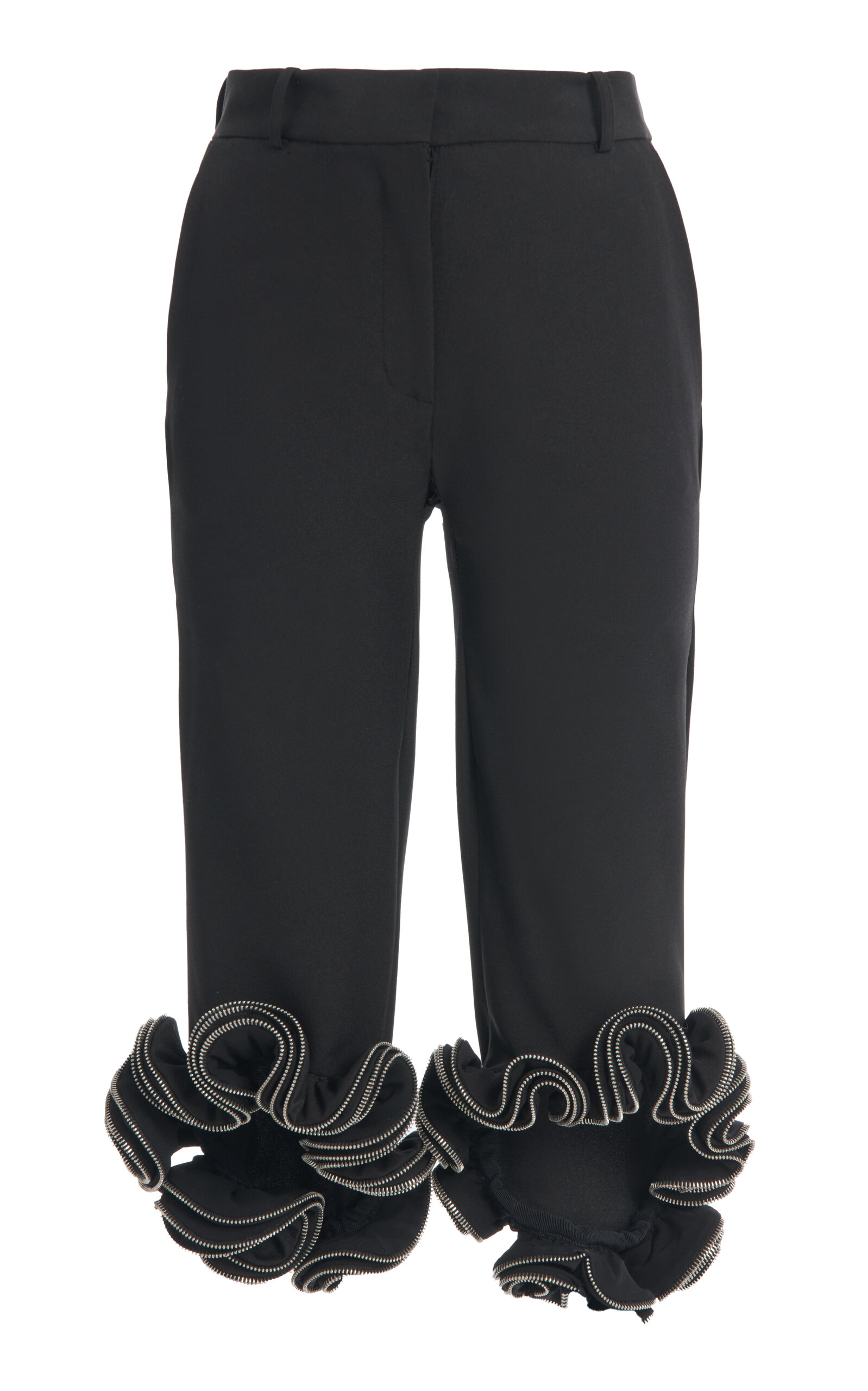 Coperni Zipper-detailed Cropped Pants In Black