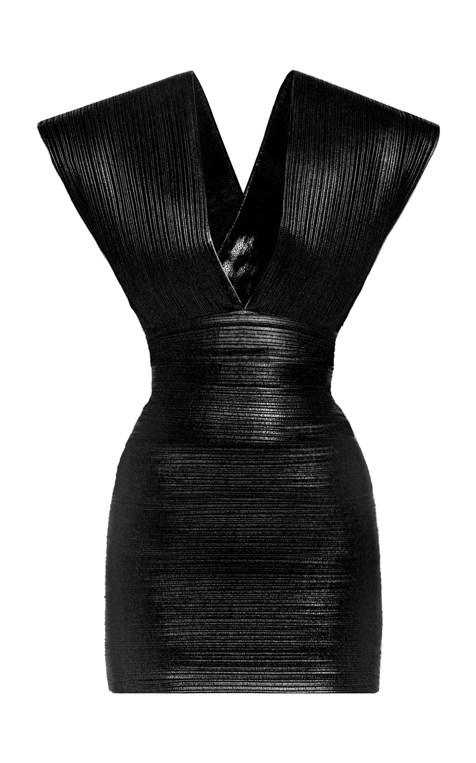 Alexandre Vauthier - Couture Edit Pleated Silk-Blend Mini Dress - Black - FR 40 - Only At Moda Operandi