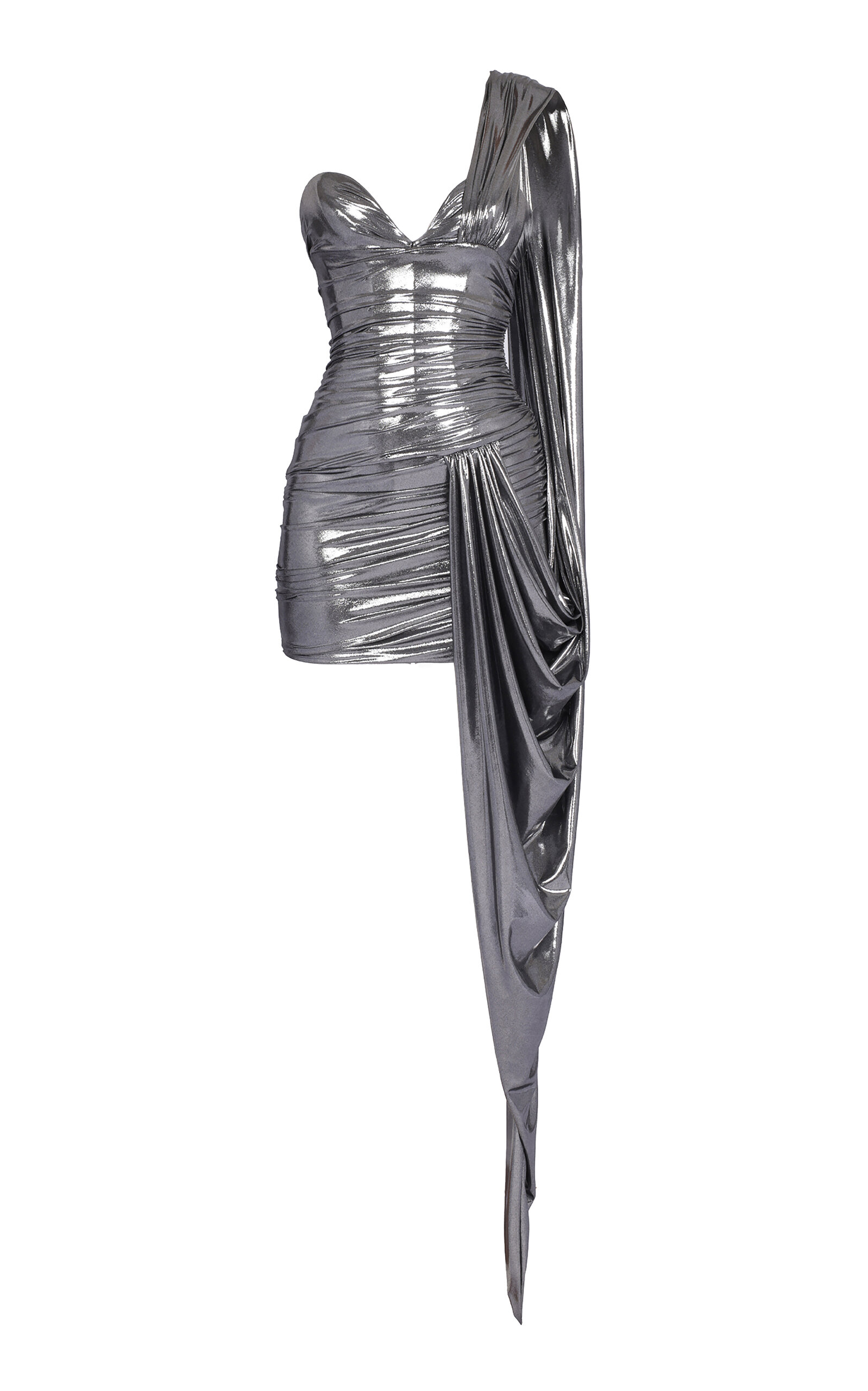 Alexandre Vauthier - Draped Metallic Mini Dress - Silver - FR 34 - Only At Moda Operandi