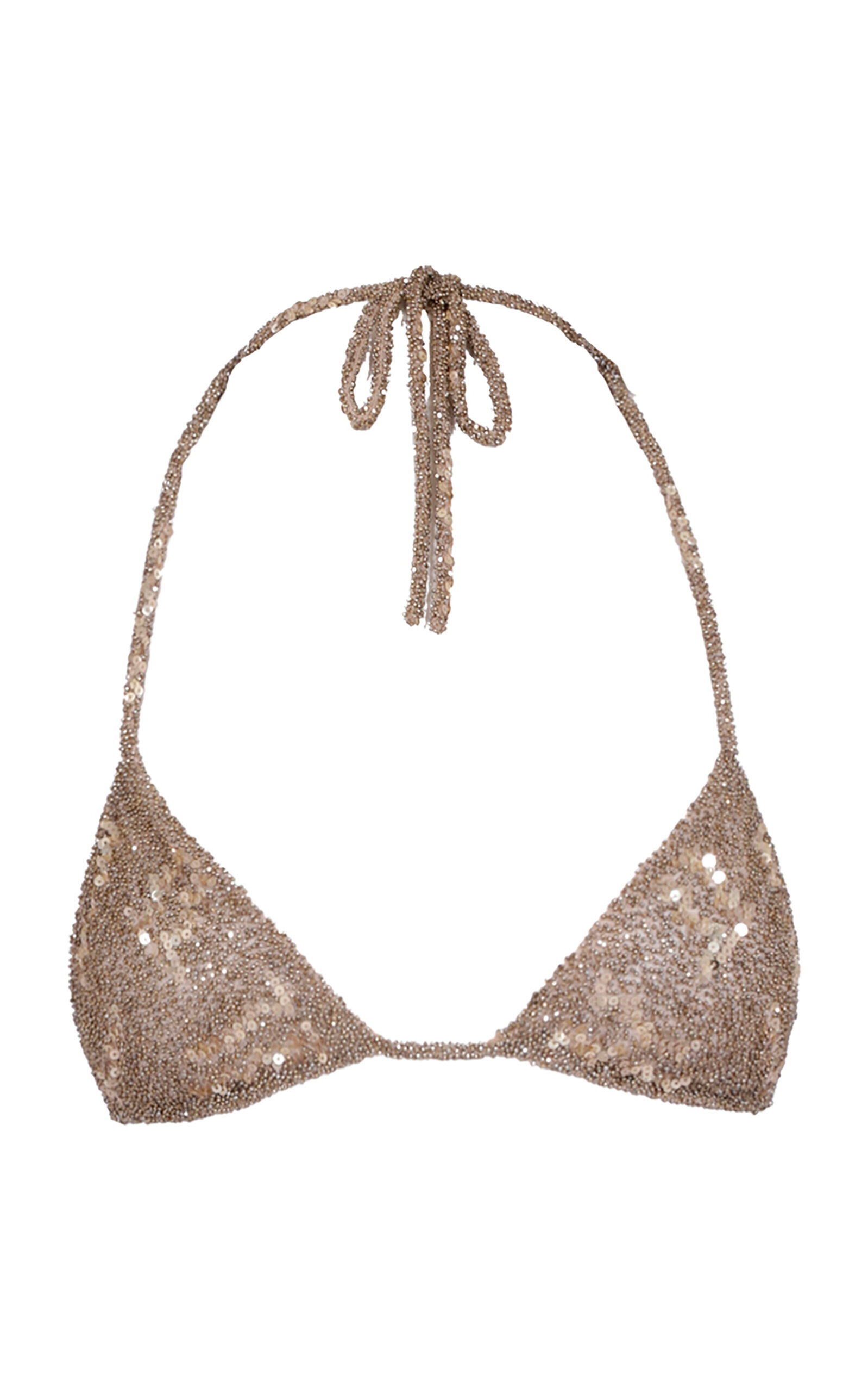 Alexandre Vauthier - Embroidered Bra Top - Gold - FR 38 - Only At Moda Operandi