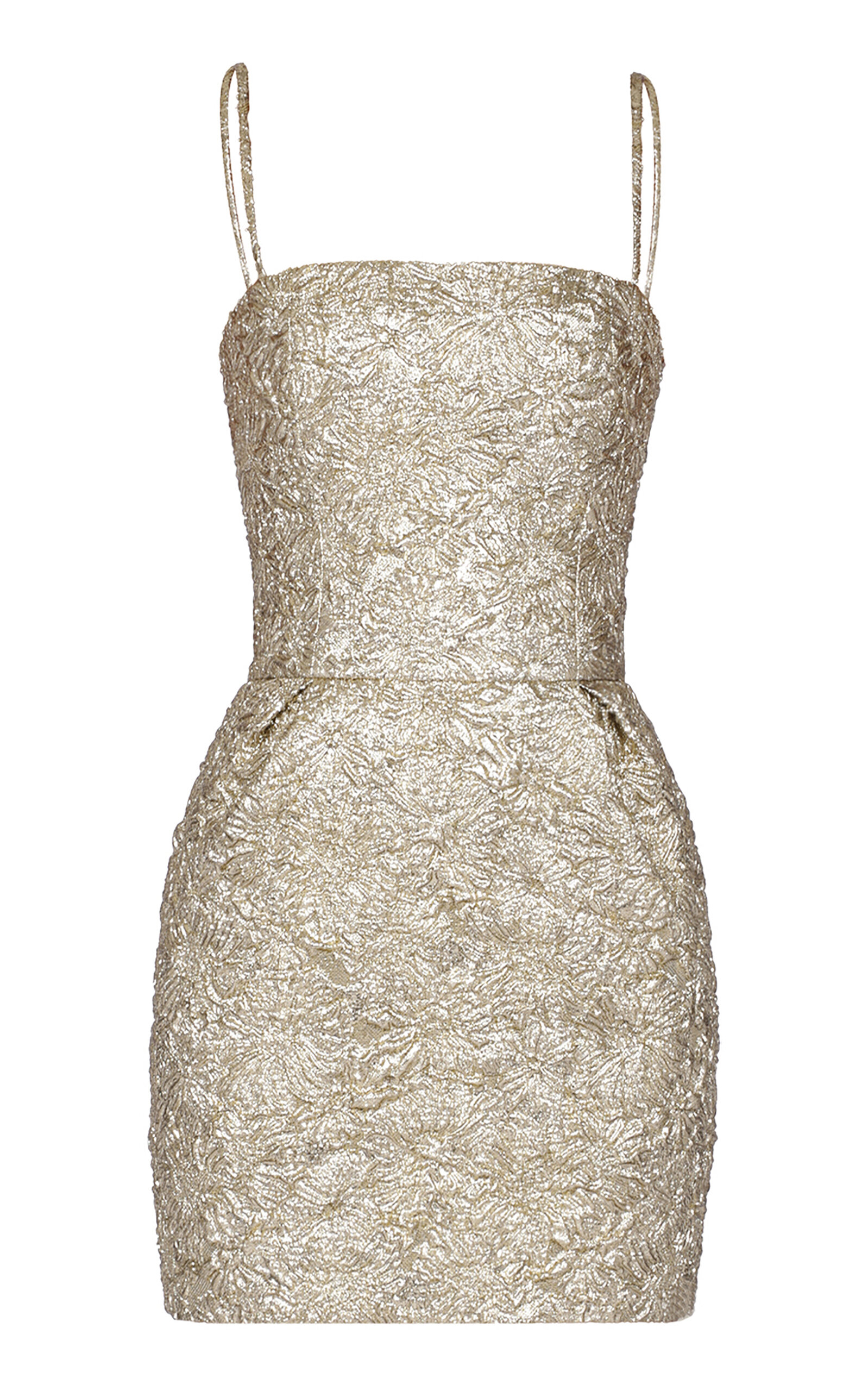Alexandre Vauthier - Metallic Jacquard Mini Dress - Gold - FR 44 - Only At Moda Operandi