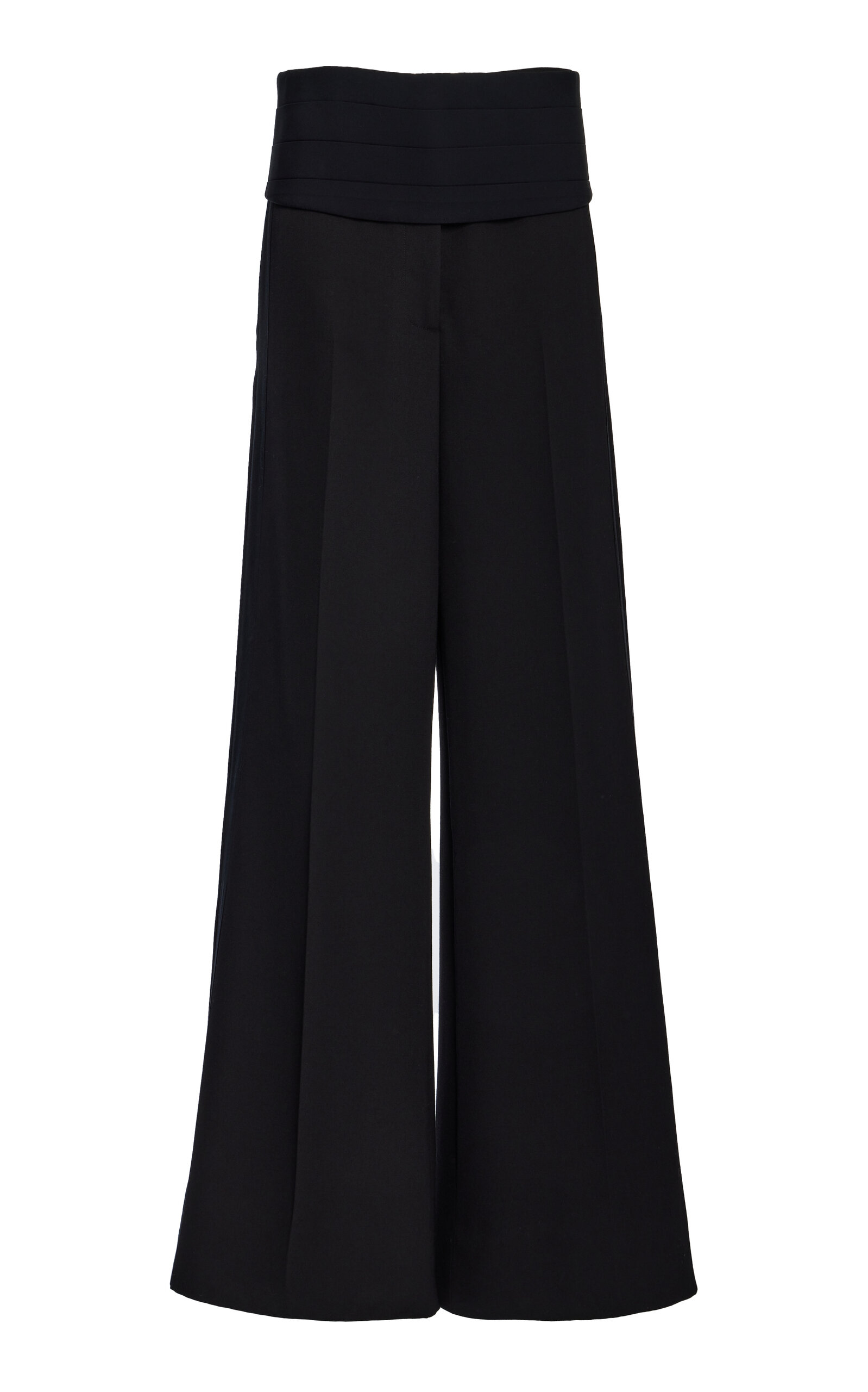 Stella Mccartney Wool Wide-leg Tuxedo Pants In Black