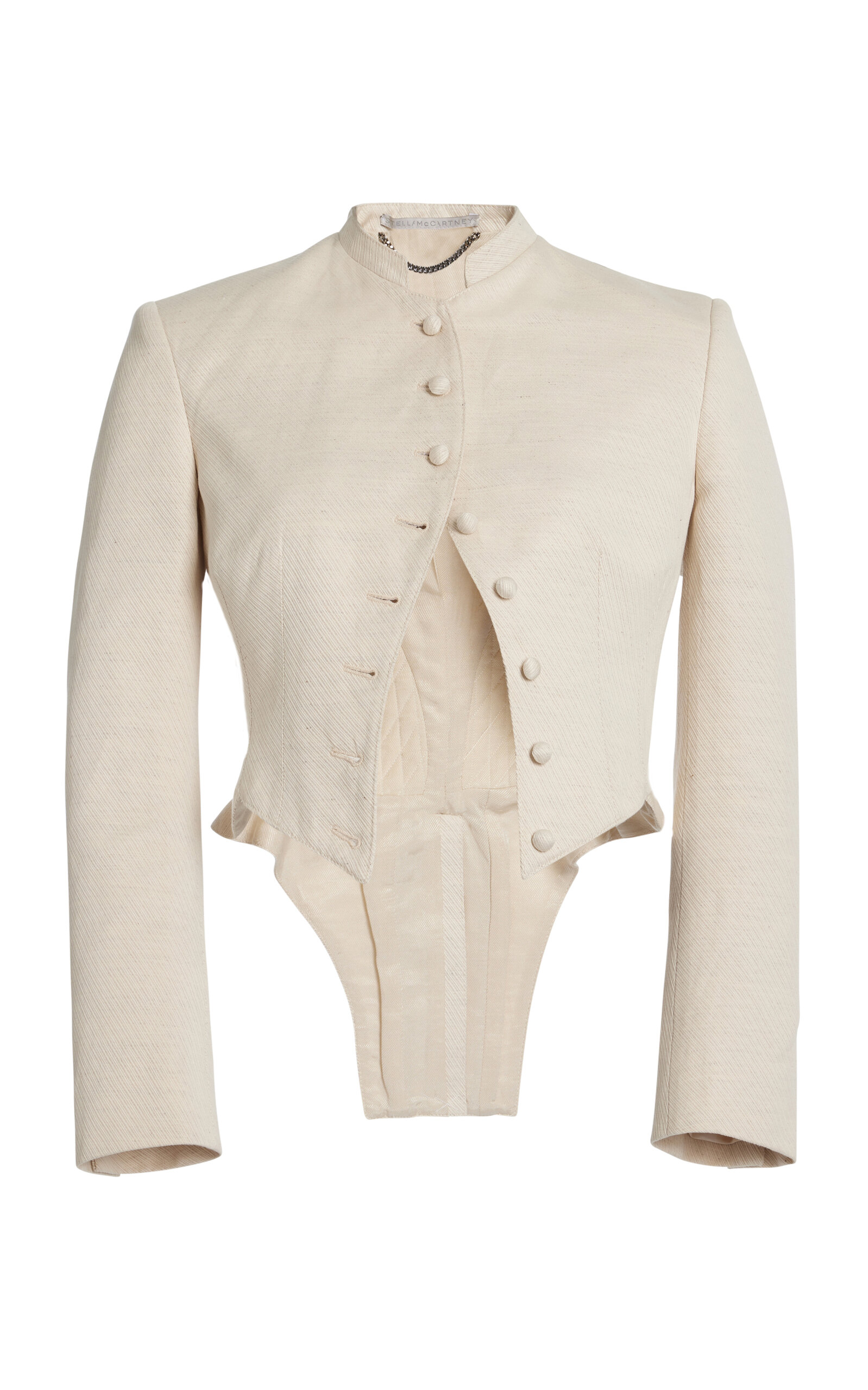 Stella Mccartney Cropped Cotton-blend Jacket In Neutral