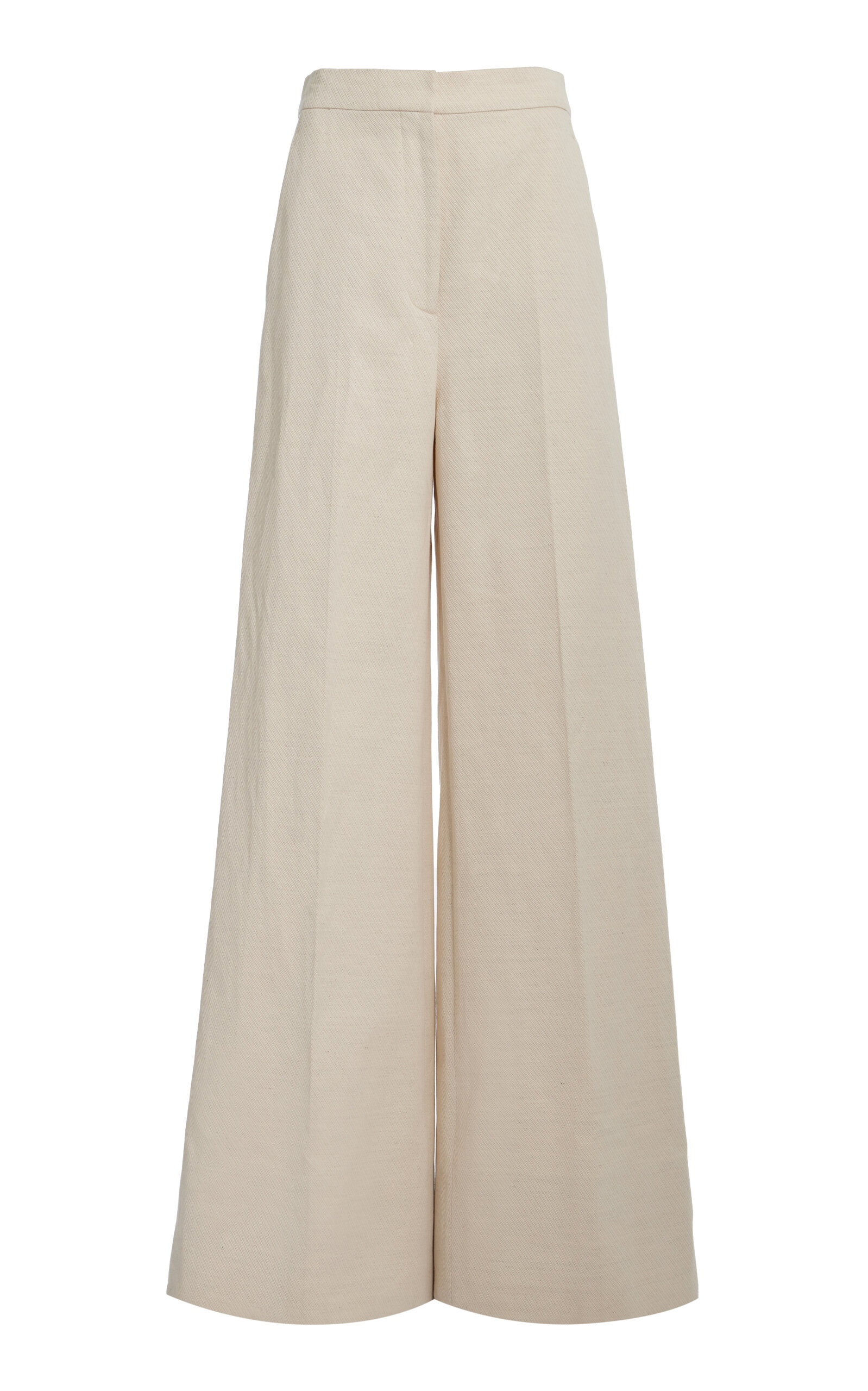 Stella Mccartney Cotton-blend Wide-leg Pants In Neutral