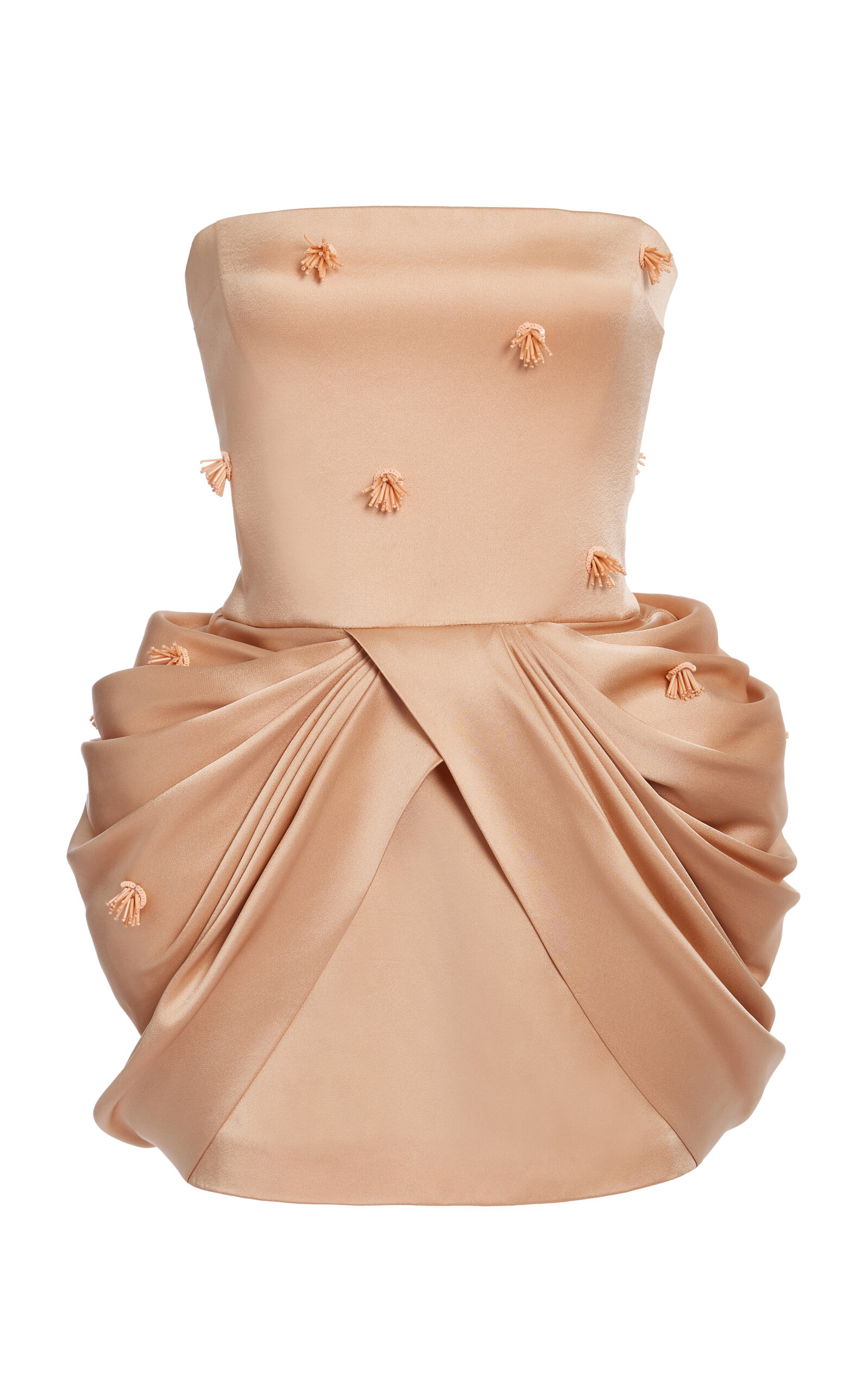 Stella Mccartney Bead-embellished Bustier Mini Dress In Nude Pink