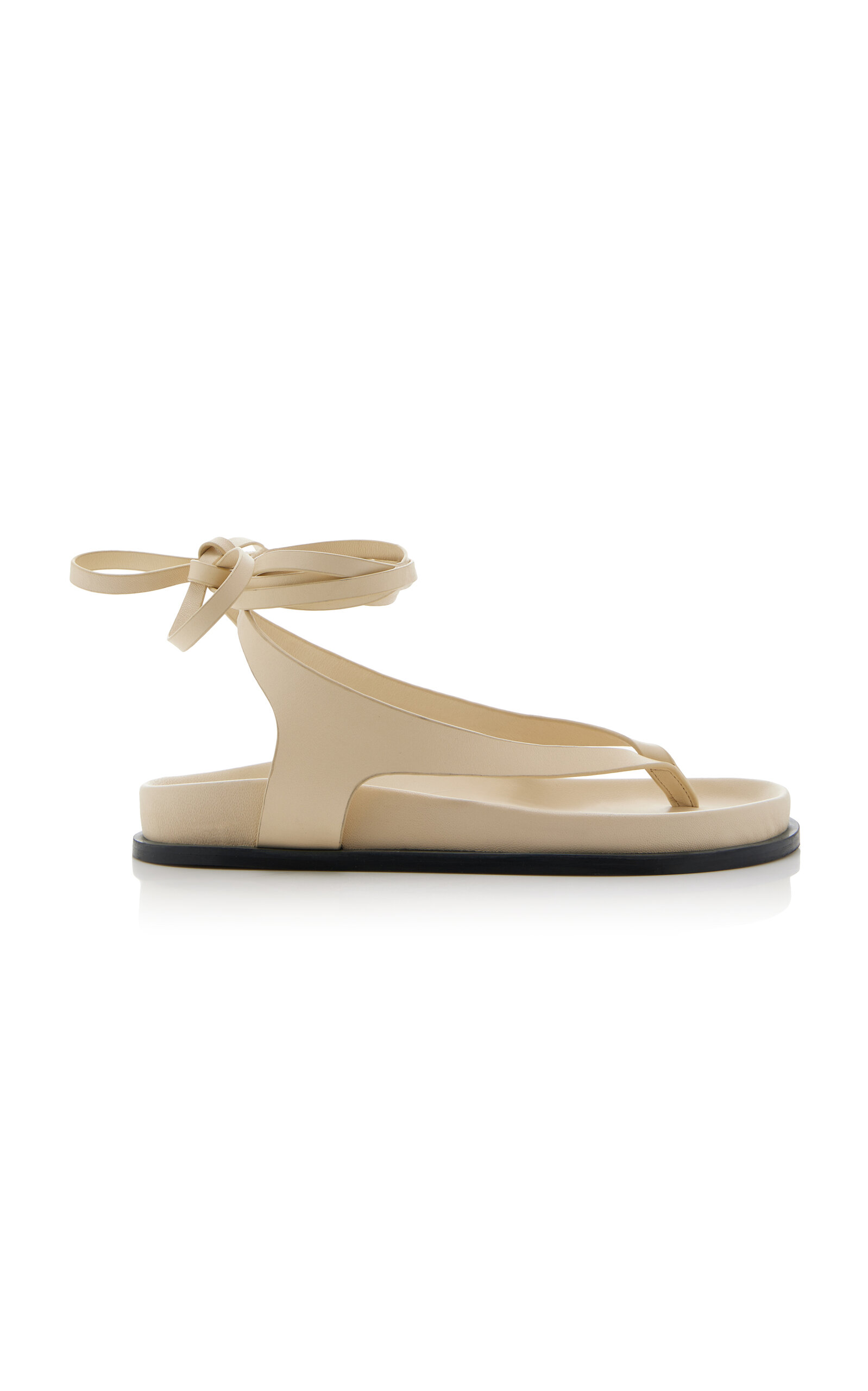 Shop A.emery Shel Lace-up Leather Sandals In White