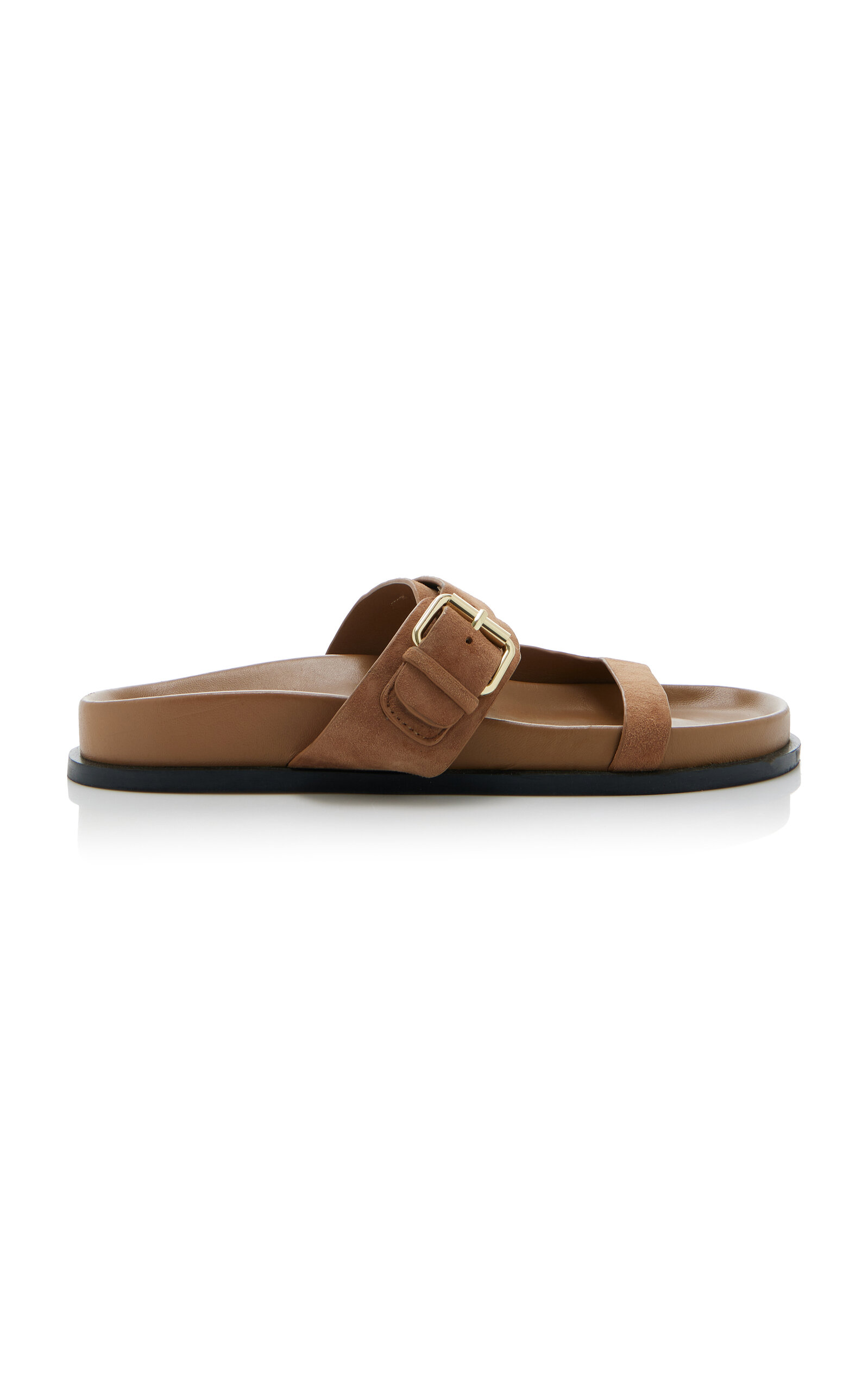 A.emery Prince Leather Slide Sandals In Tan