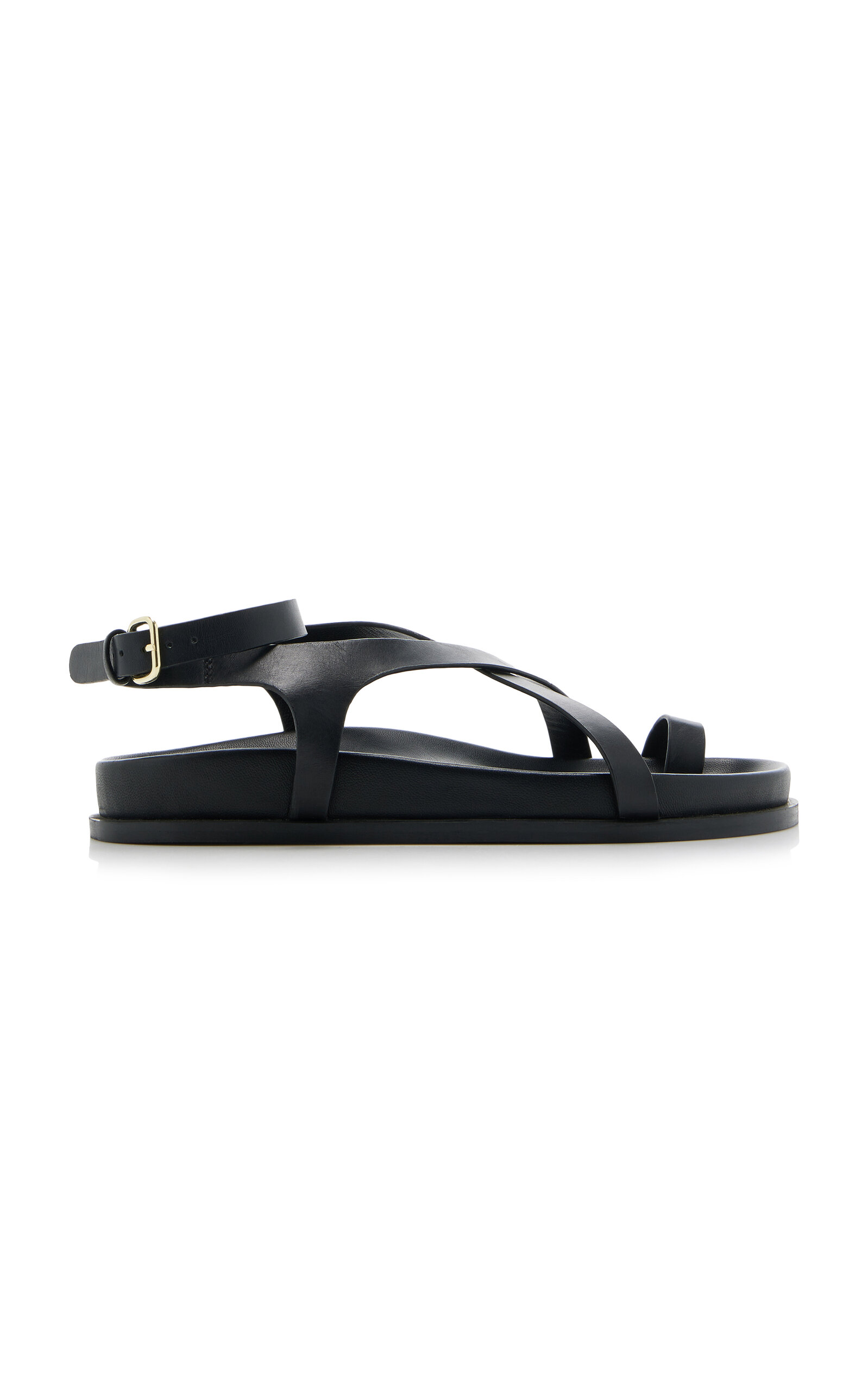 Shop A.emery Jalen Slim Leather Sandals In Black