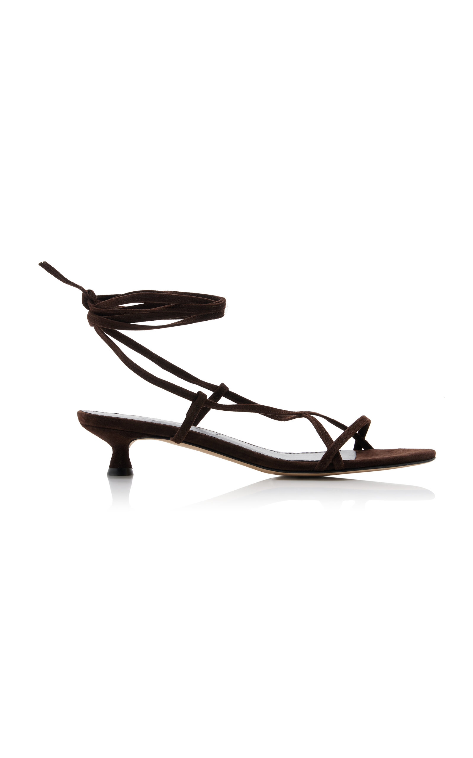 Shop Aeyde Paige Lace-up Suede Sandals In Brown