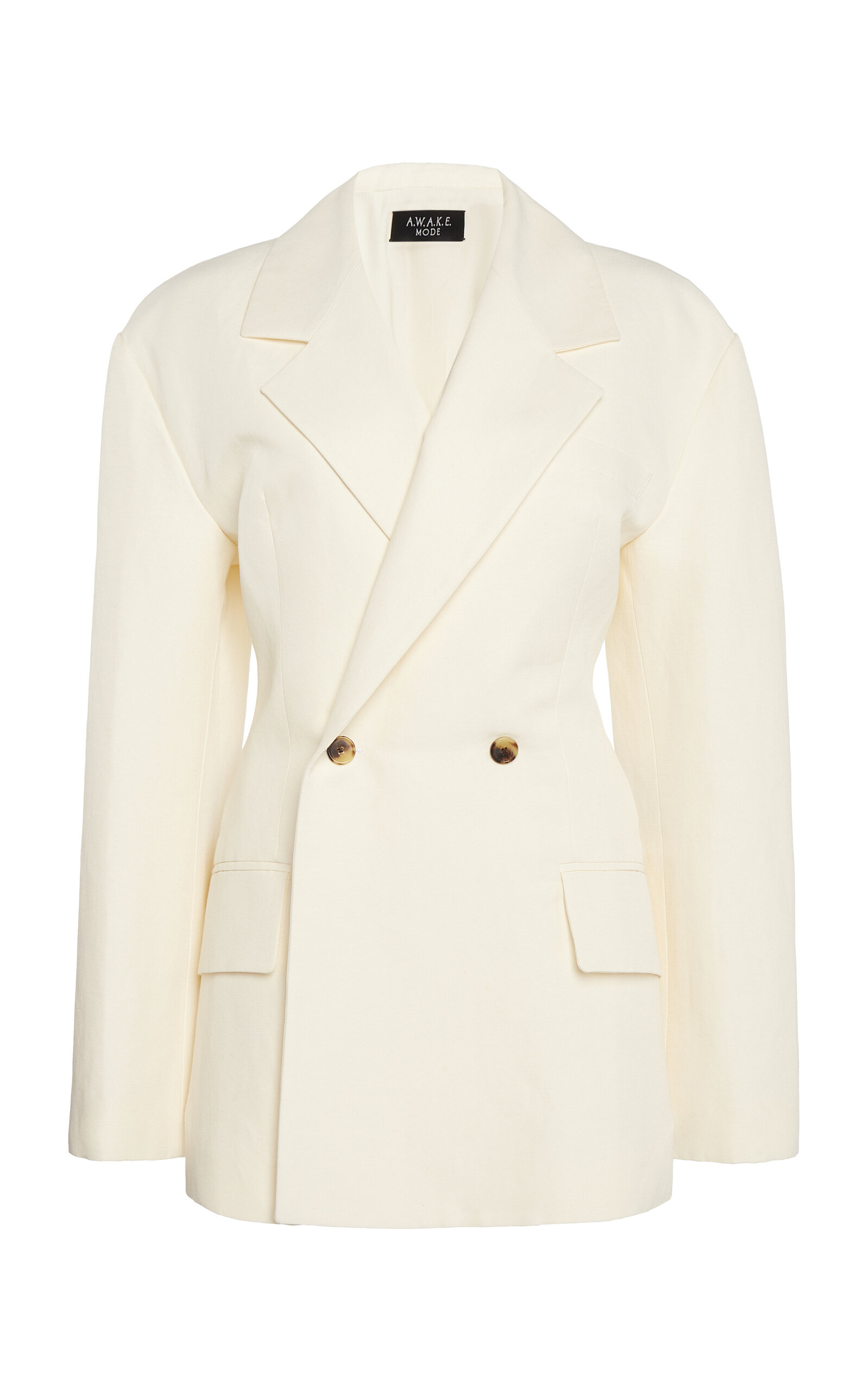 A.W.A.K.E. MODE Cutout Double-Breasted Jacket - Neutral