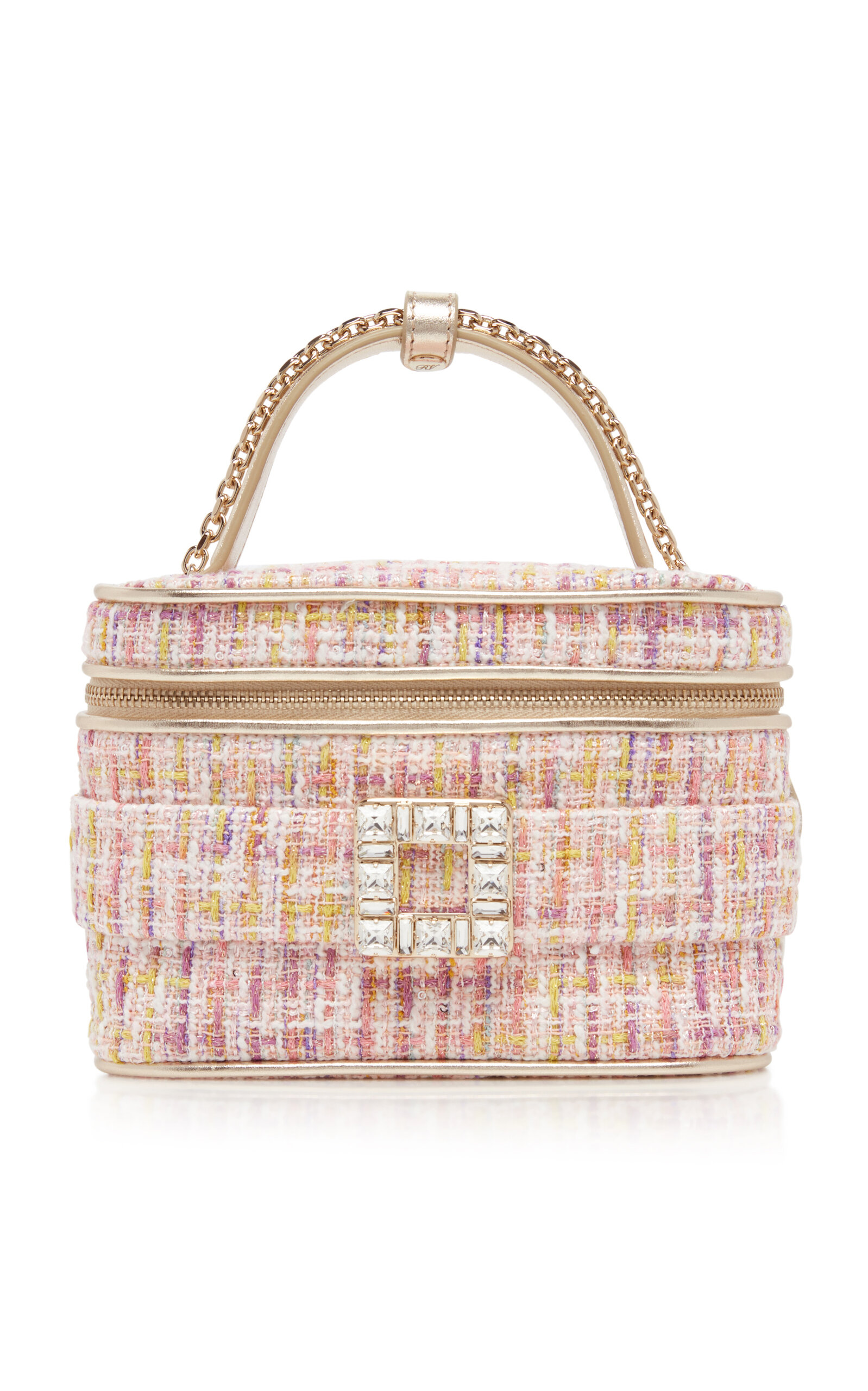 Roger Vivier Crystal-Buckle Tweed Vanity Bag