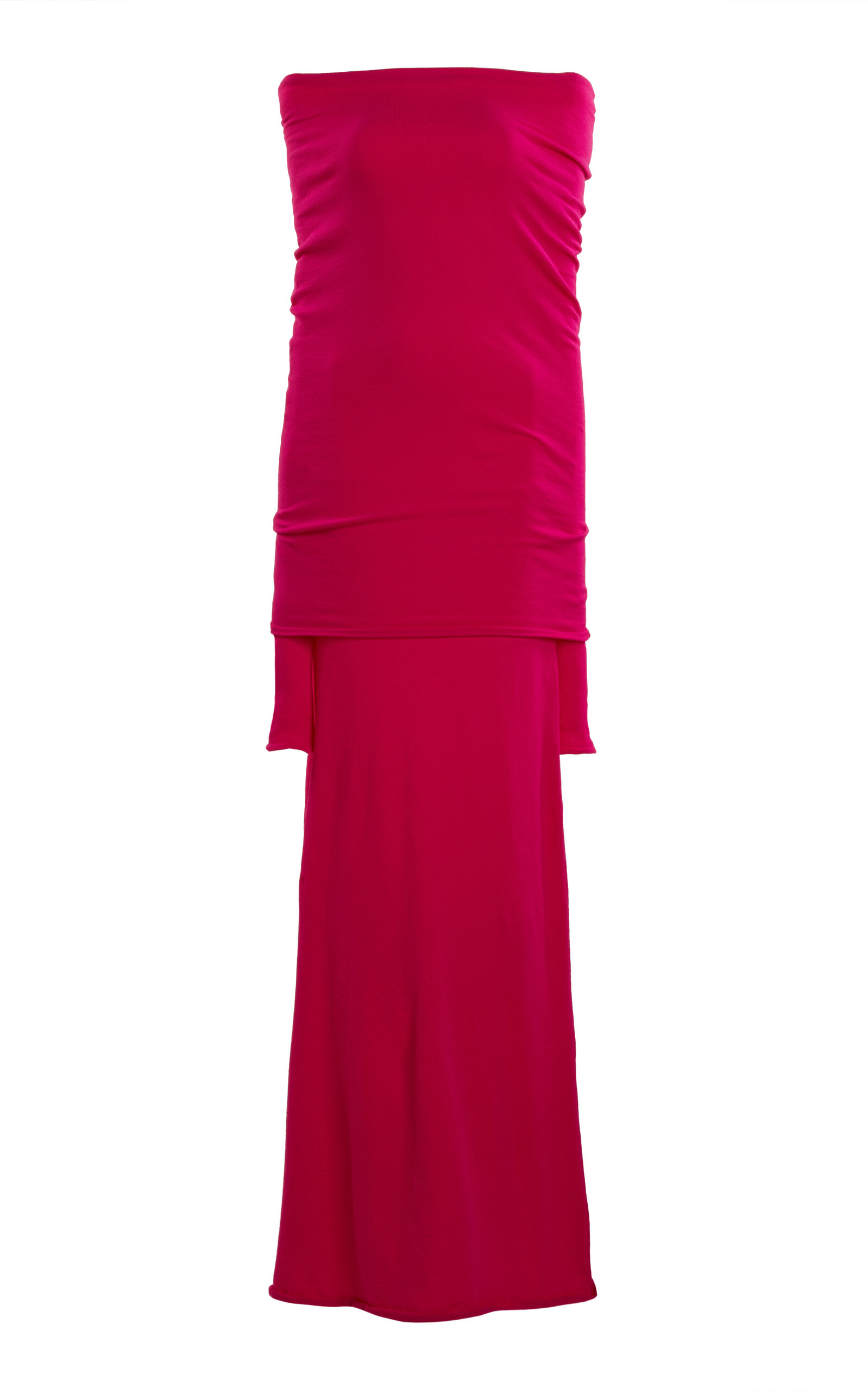 Shop Balenciaga Fold-over Jersey Maxi Dress In Pink