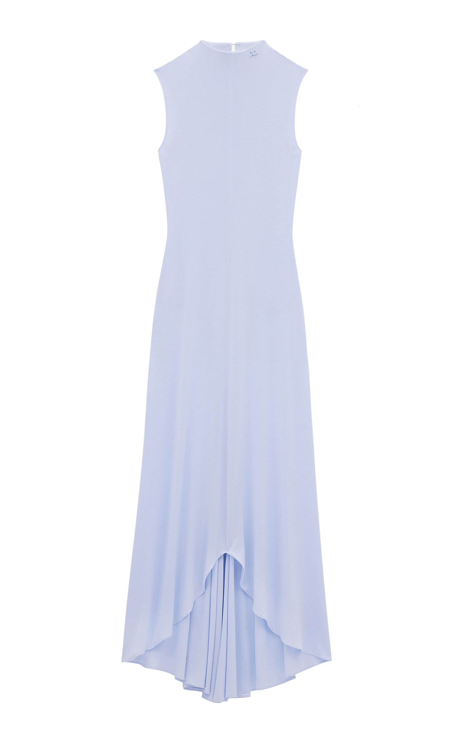 Shop Courrèges Sleeveless Crepe Jersey Maxi Dress In Purple