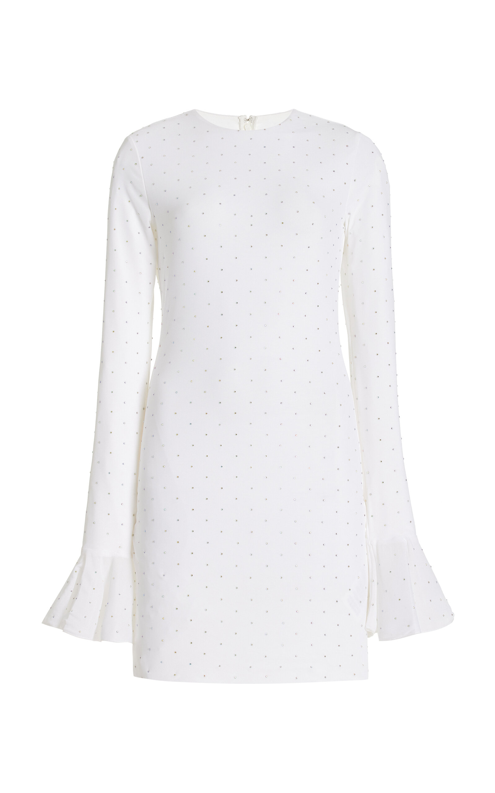 Shop Rotate Birger Christensen Pearl-embellished Jersey Mini Dress In White