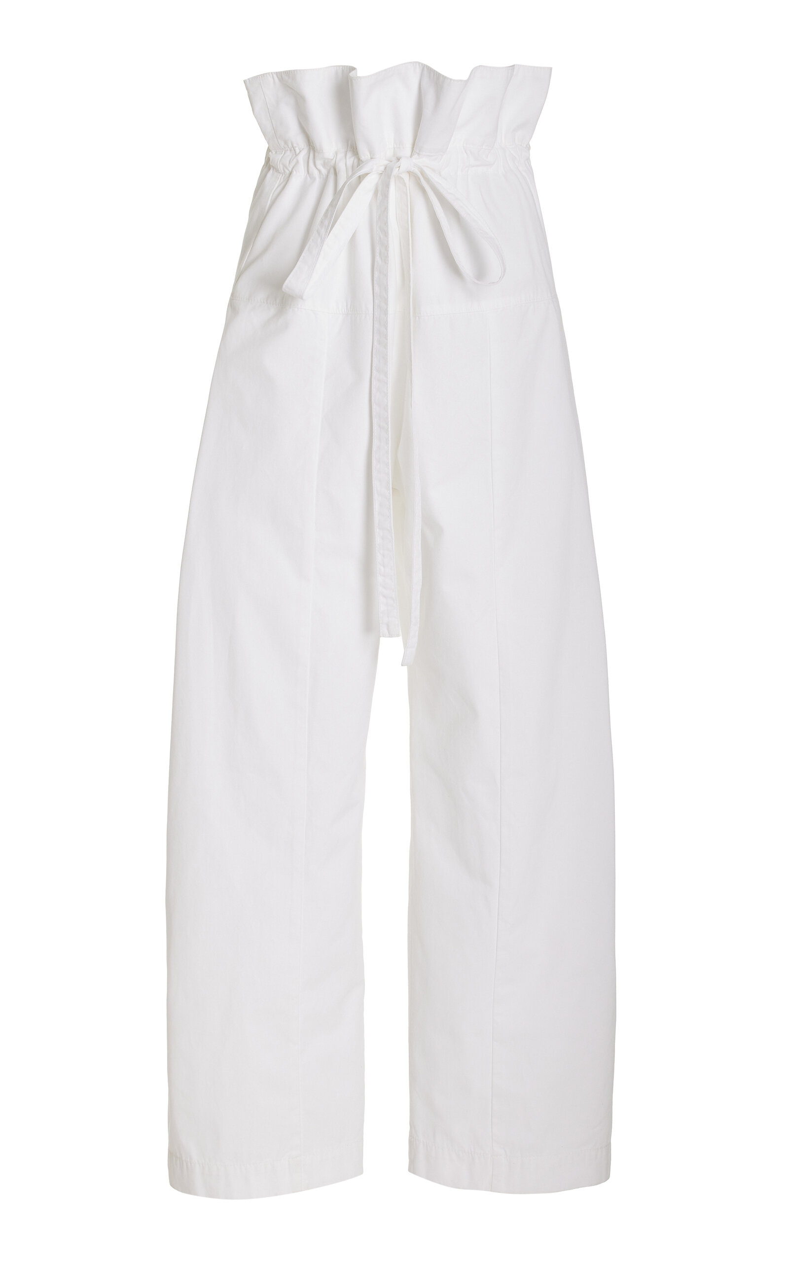 Matteau Drawstring Cotton Fisherman Pants In White