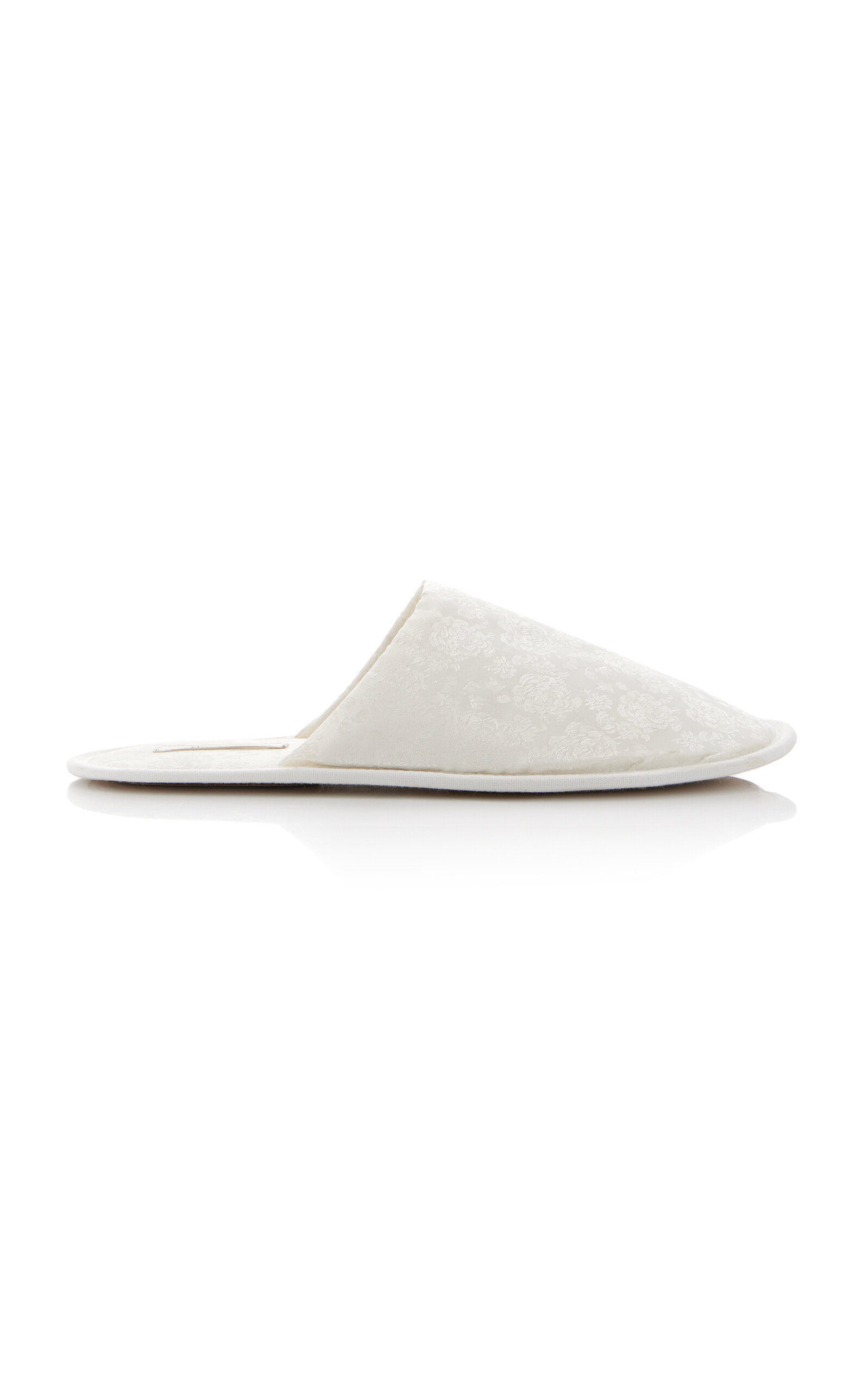 The Row Frances Silk Jacquard Slippers - White - IT 39.5