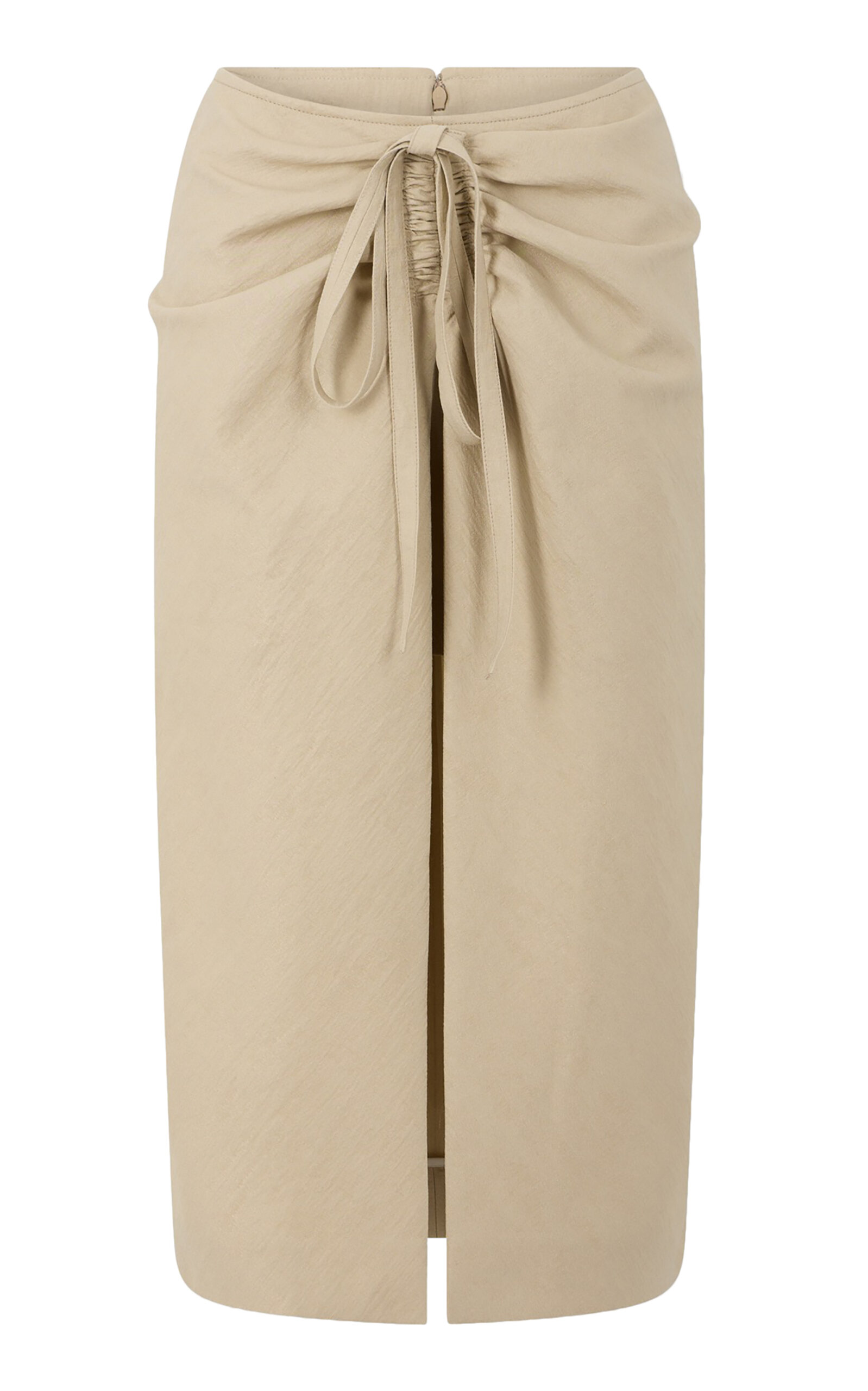 Rabanne Slit-Front Midi Skirt