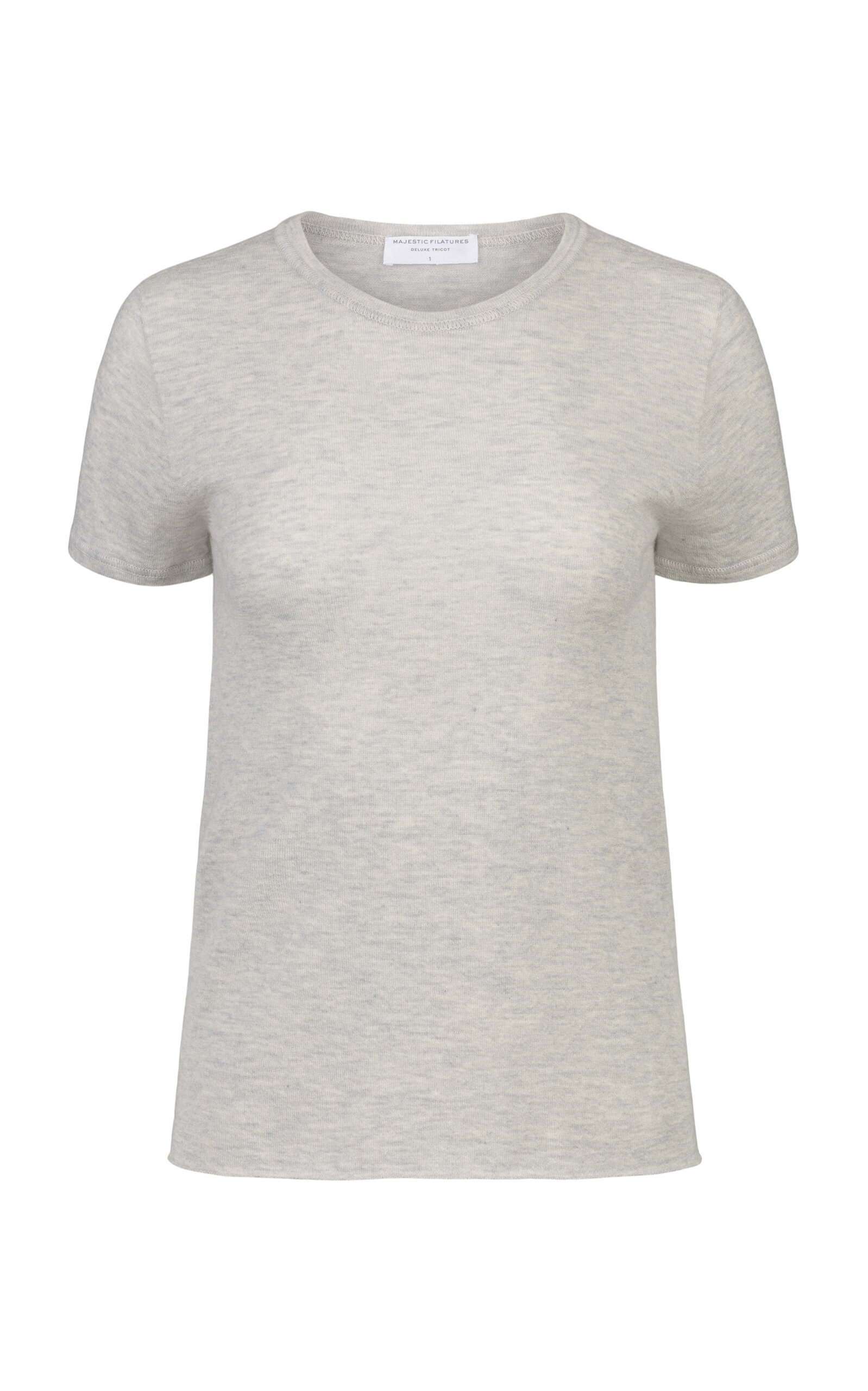 Majestic Crewneck Cashmere T-shirt In Light Grey