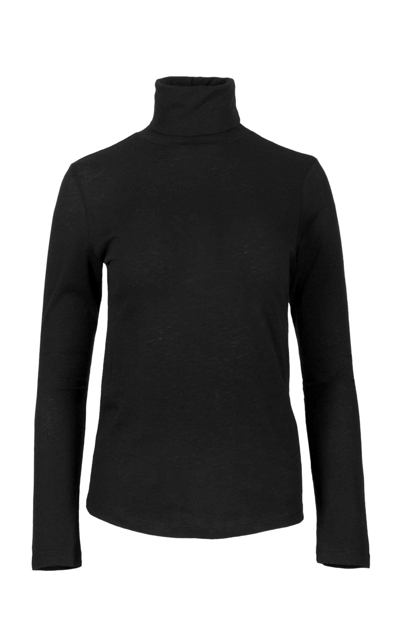 Shop Majestic Turtleneck Cotton-cashmere Turtleneck Top In Black