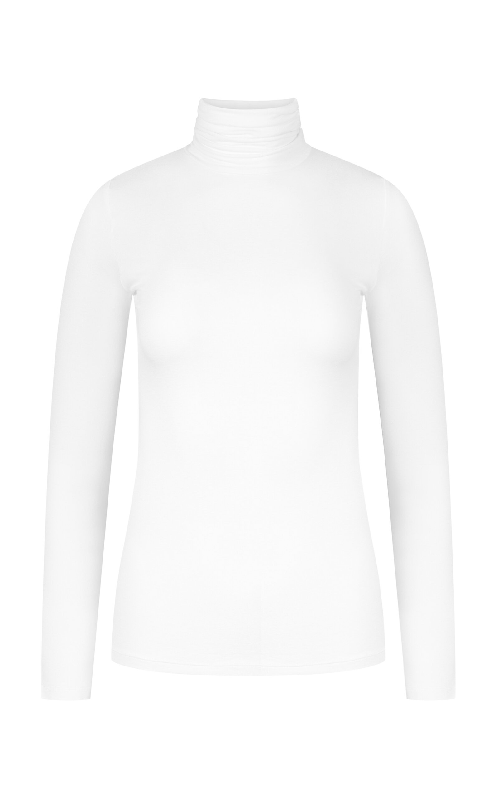 Shop Majestic Turtleneck Cotton-cashmere Turtleneck Top In White