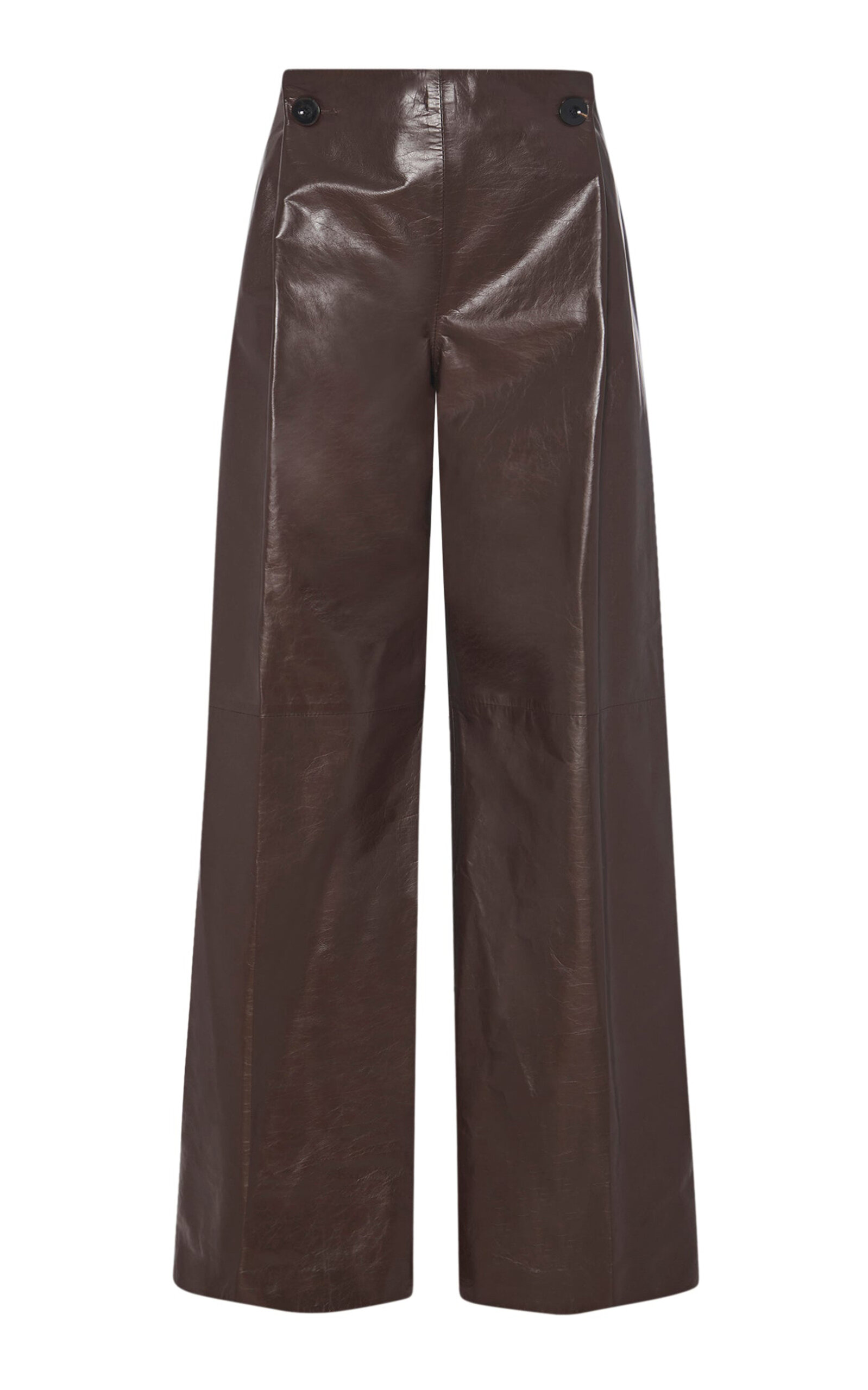 ROSETTA GETTY PLEATED LEATHER PANTS