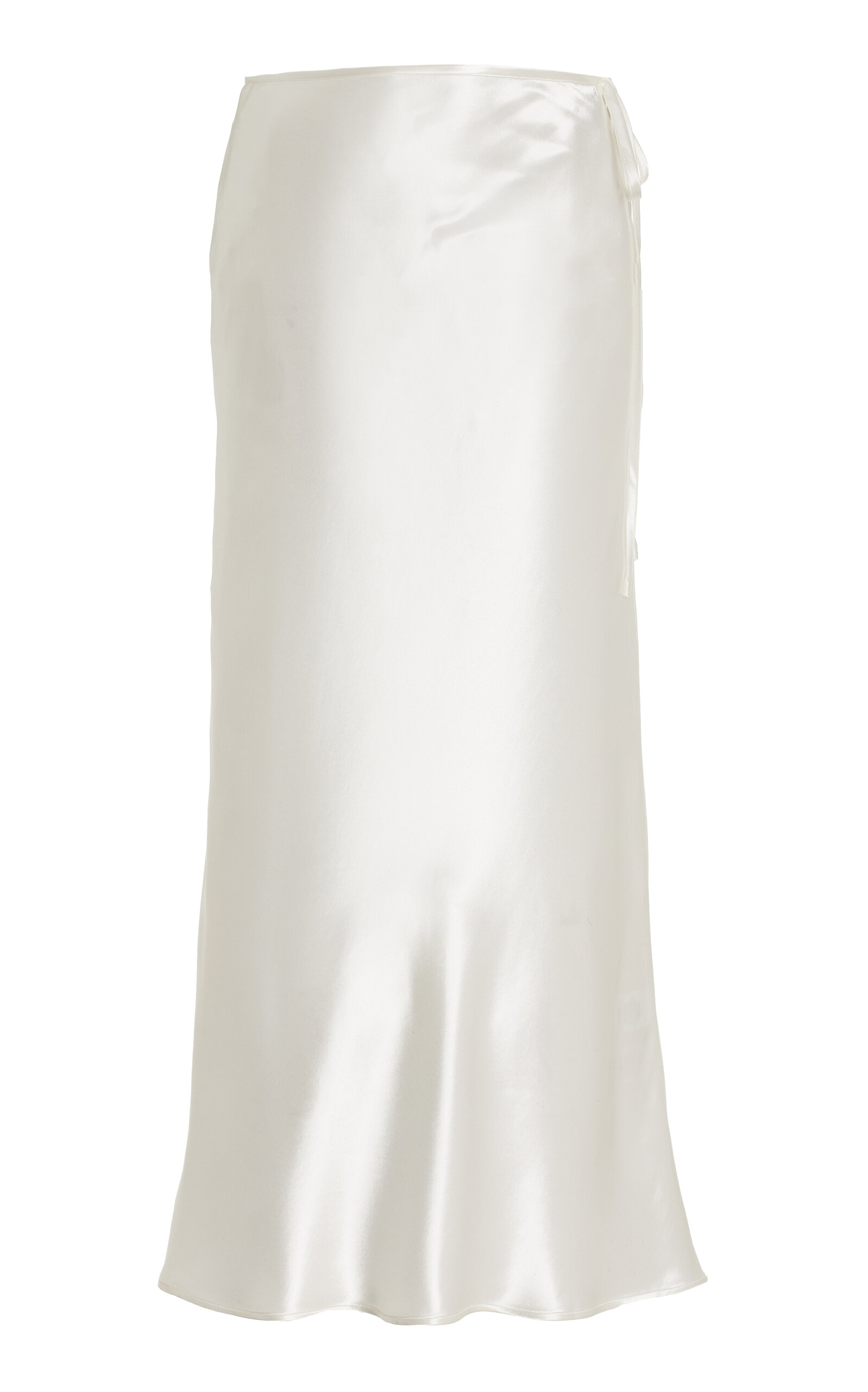 Shop Third Form Disposition Satin Midi Slip Skirt In White