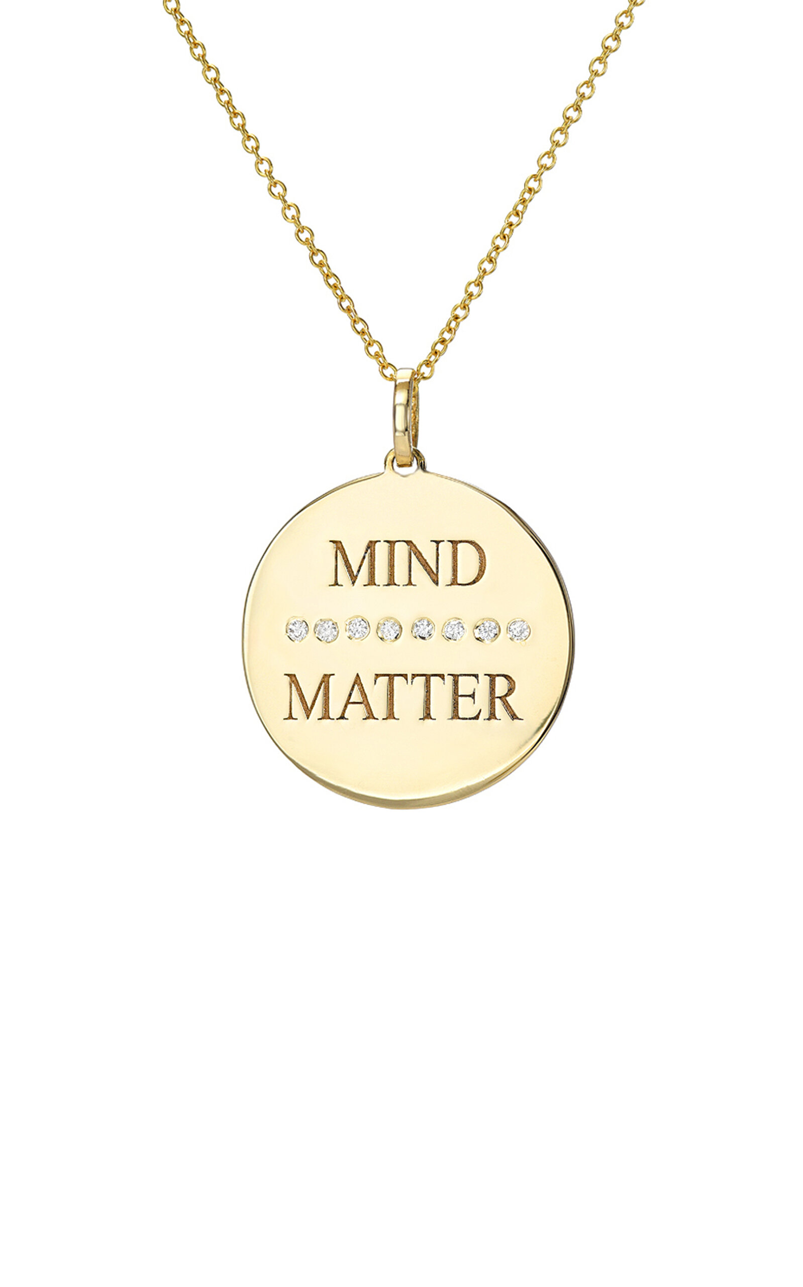 14K Yellow Gold Diamond Mind (over) Matter Medallion Necklace