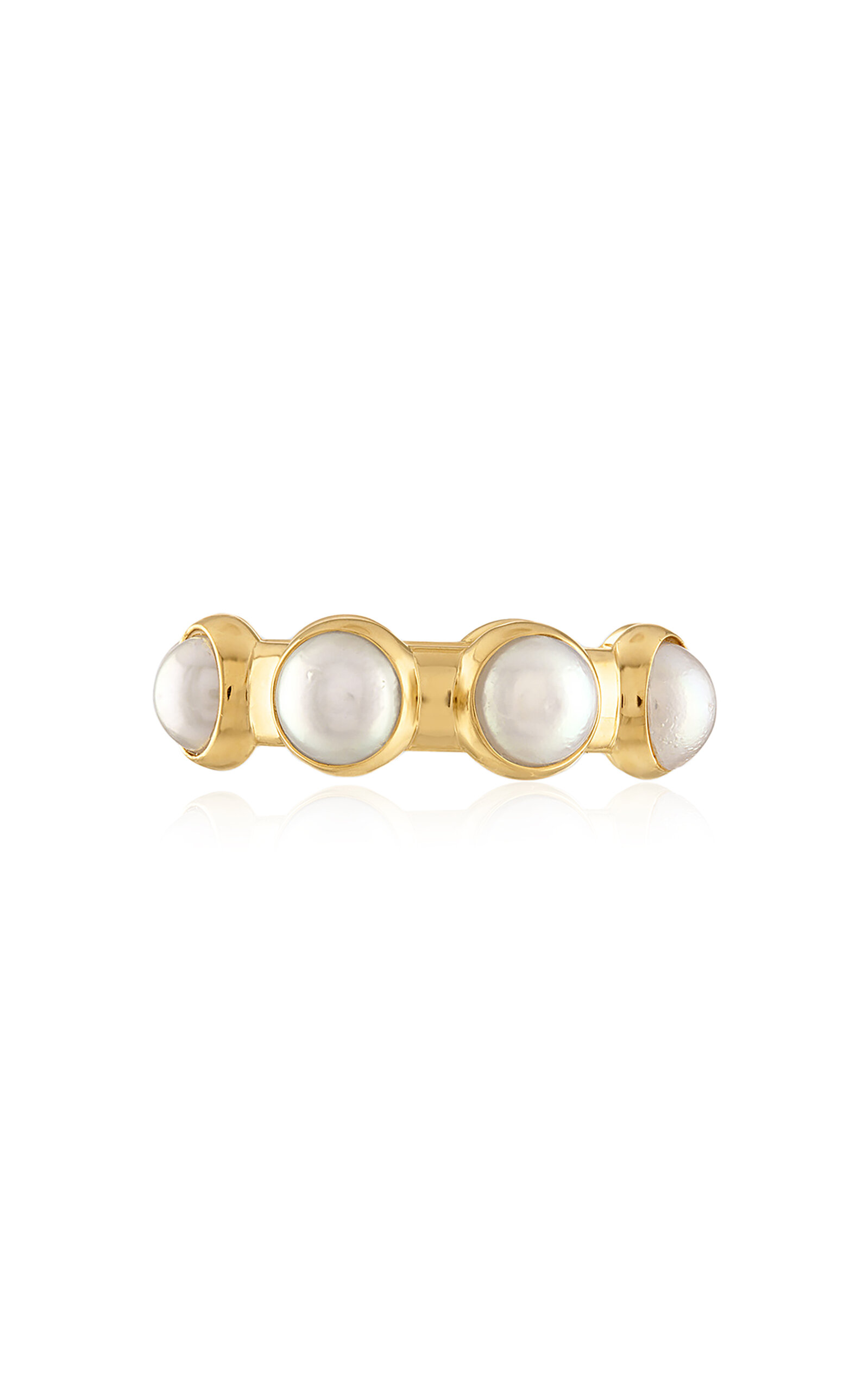 Jade Ruzzo 18k Yellow Gold Small Vic Ring With Pearl In White