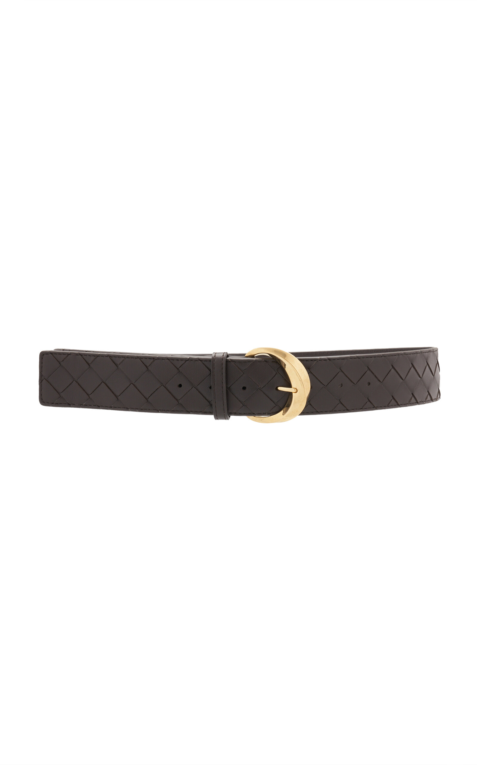 Bottega Veneta Essential Twist Intrecciato Leather Belt - Black - 65 cm
