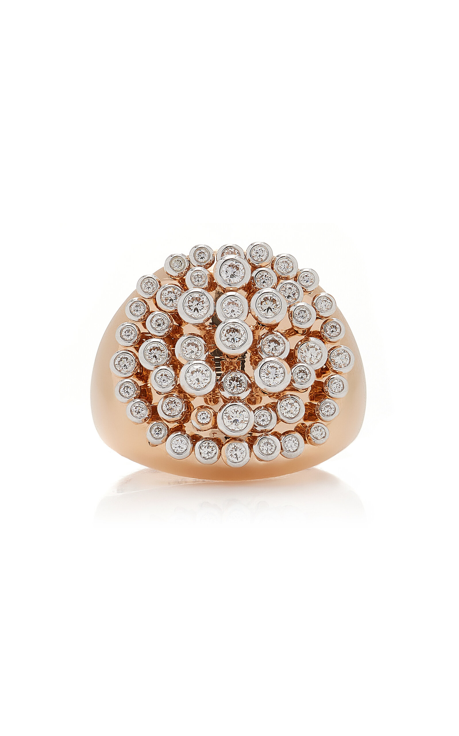 King Wave 18k Rose Gold Diamond Ring