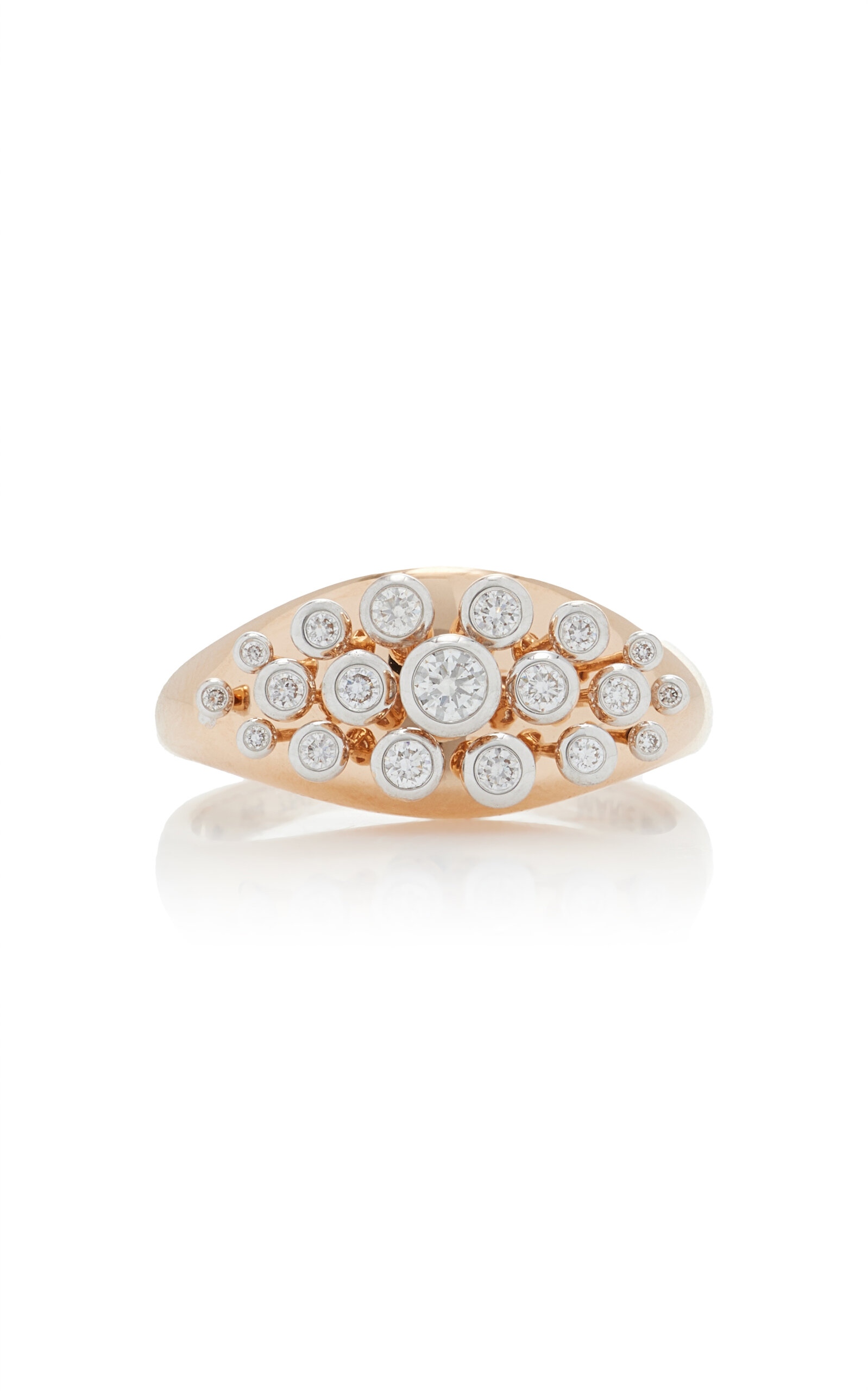 Queen Wave 18k Rose Gold Diamond Ring