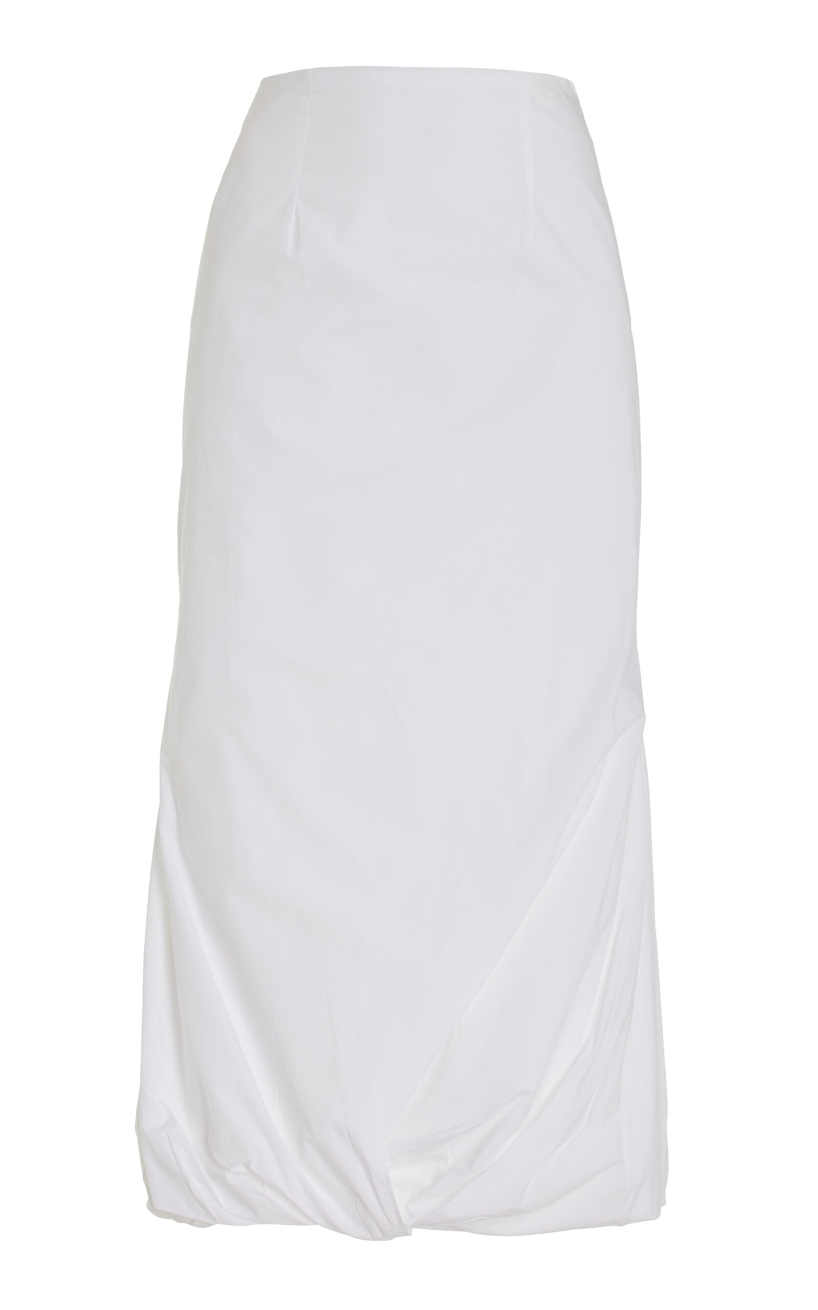 16arlington Liore Draped Cotton Midi Skirt In White