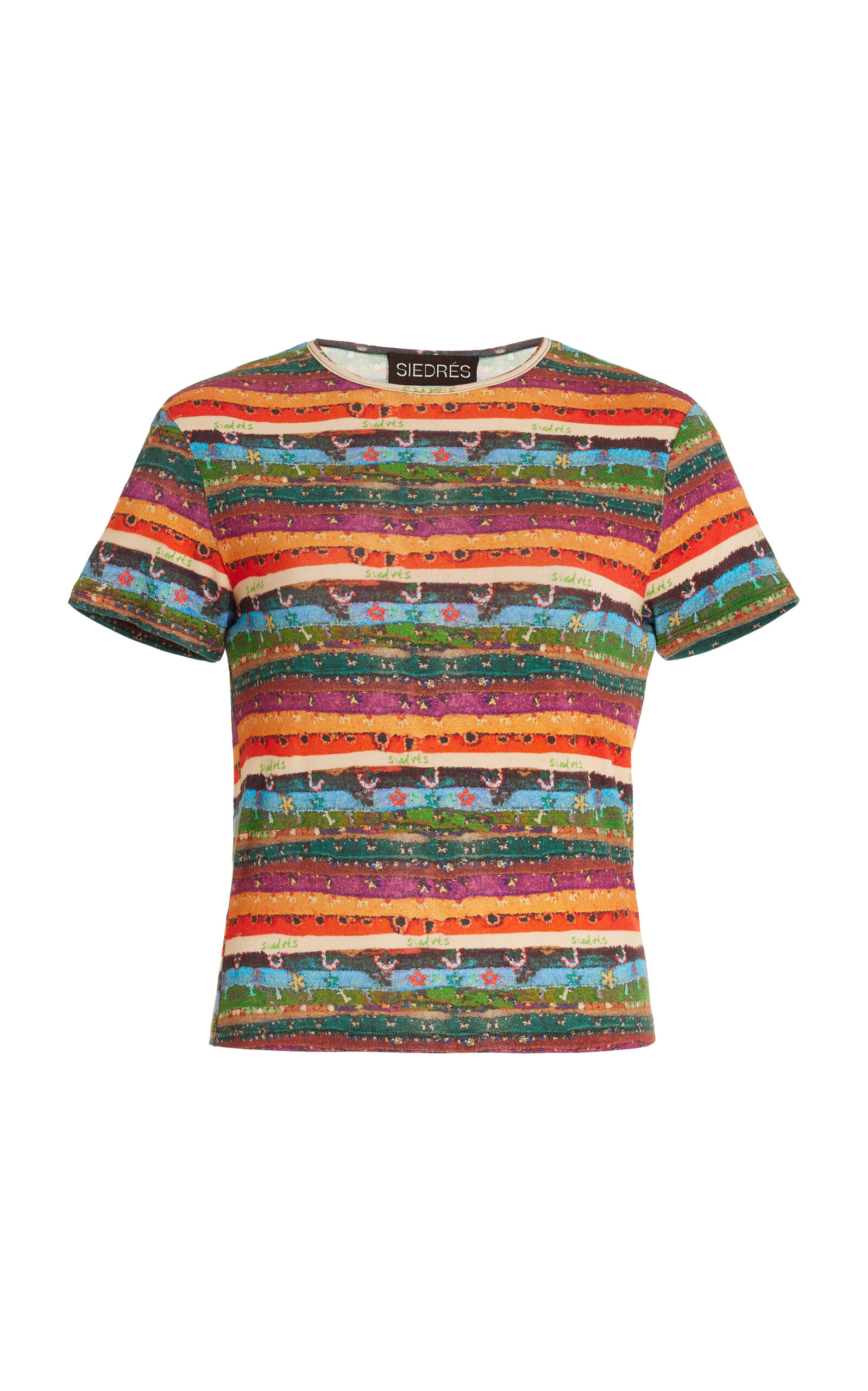 Shop Siedres Tiso Printed Jersey T-shirt In Multi