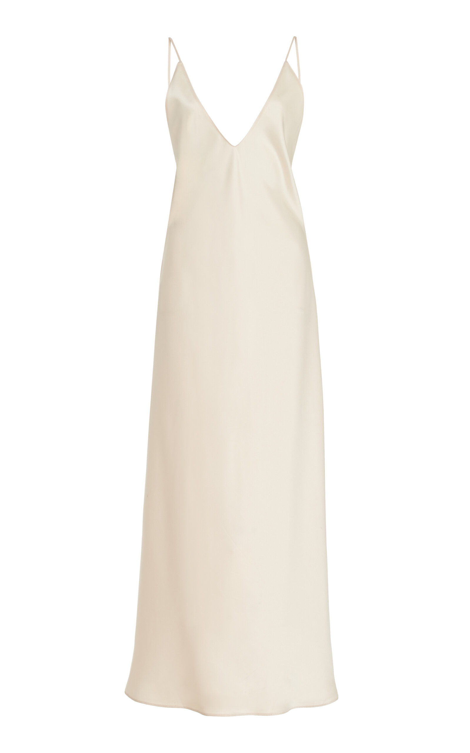 Leset Barb Open-back Satin Midi Slip Dress In Neutral