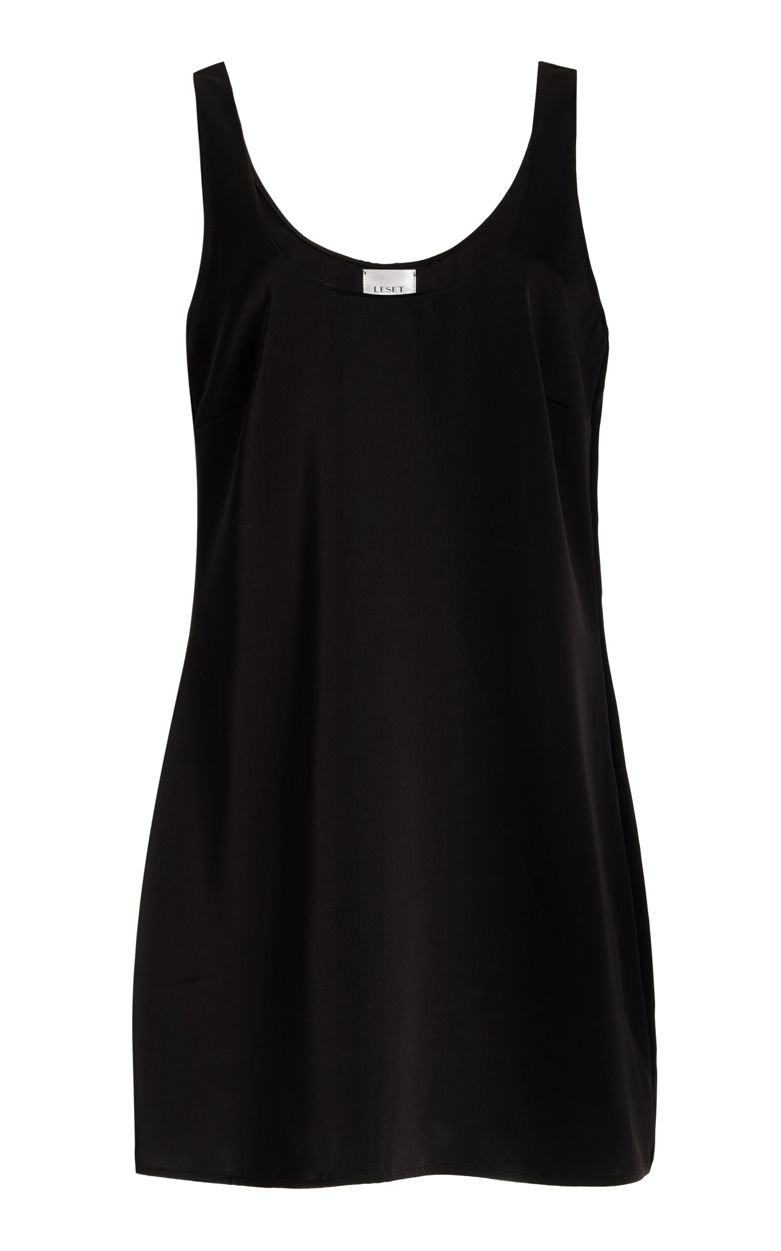 Shop Leset Barb Satin Mini Dress In Black