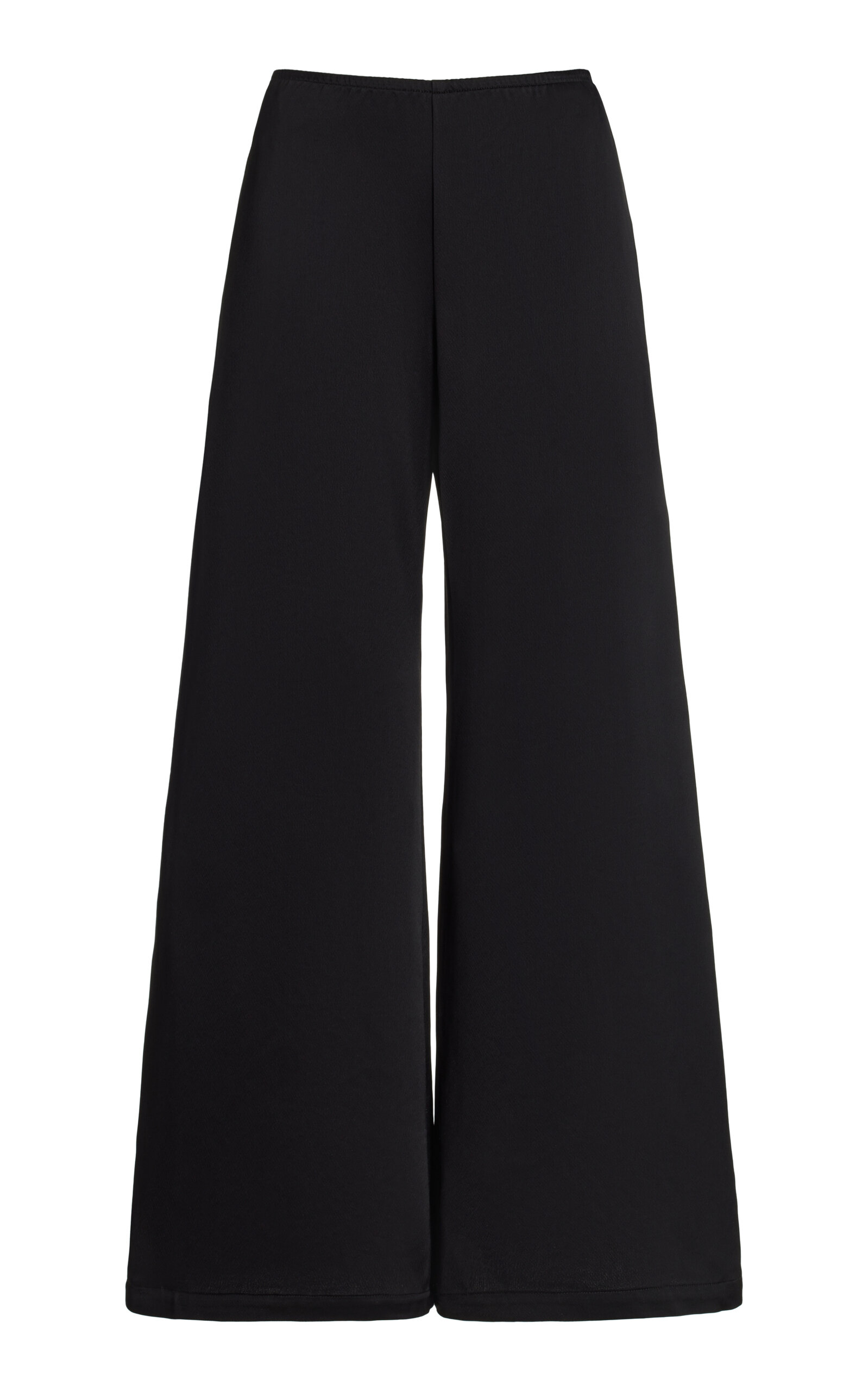 Leset Barb Satin Wide-leg Pants In Black