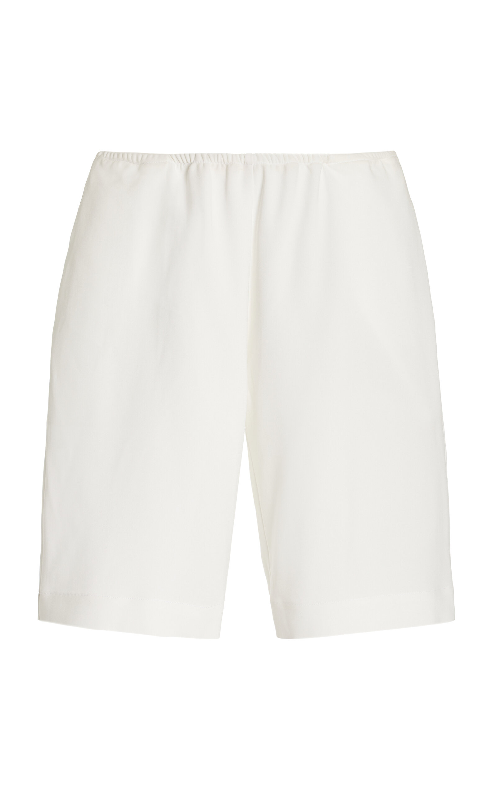Shop Leset Arielle Crepe Knee-length City Shorts In White